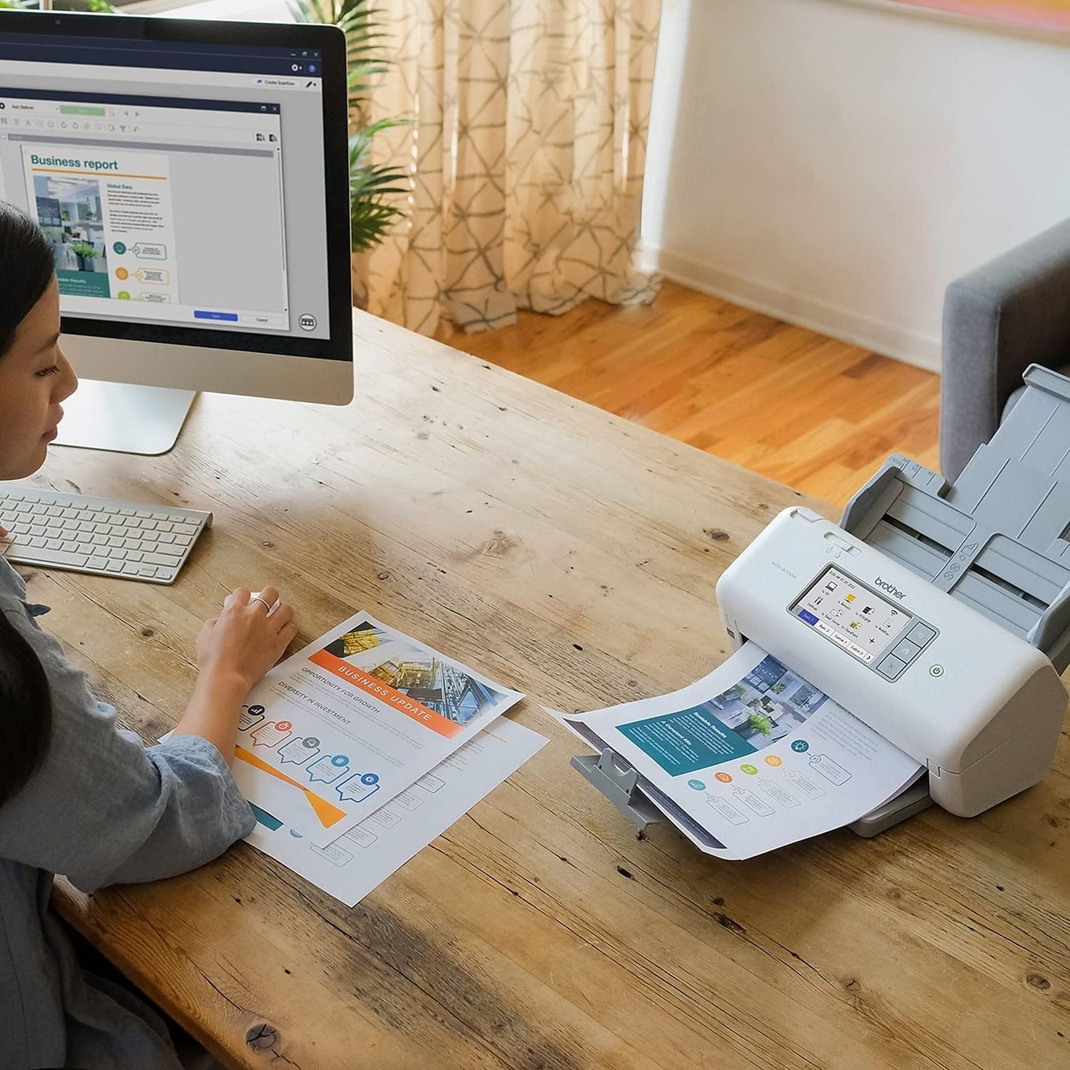 image:imageBrother ADS4700W Professional Desktop Scanner with Fast Scan Speeds Duplex Wireless and Large Touchscreen WhiteNew ADS4700W Adds Larger Touchscreen Display