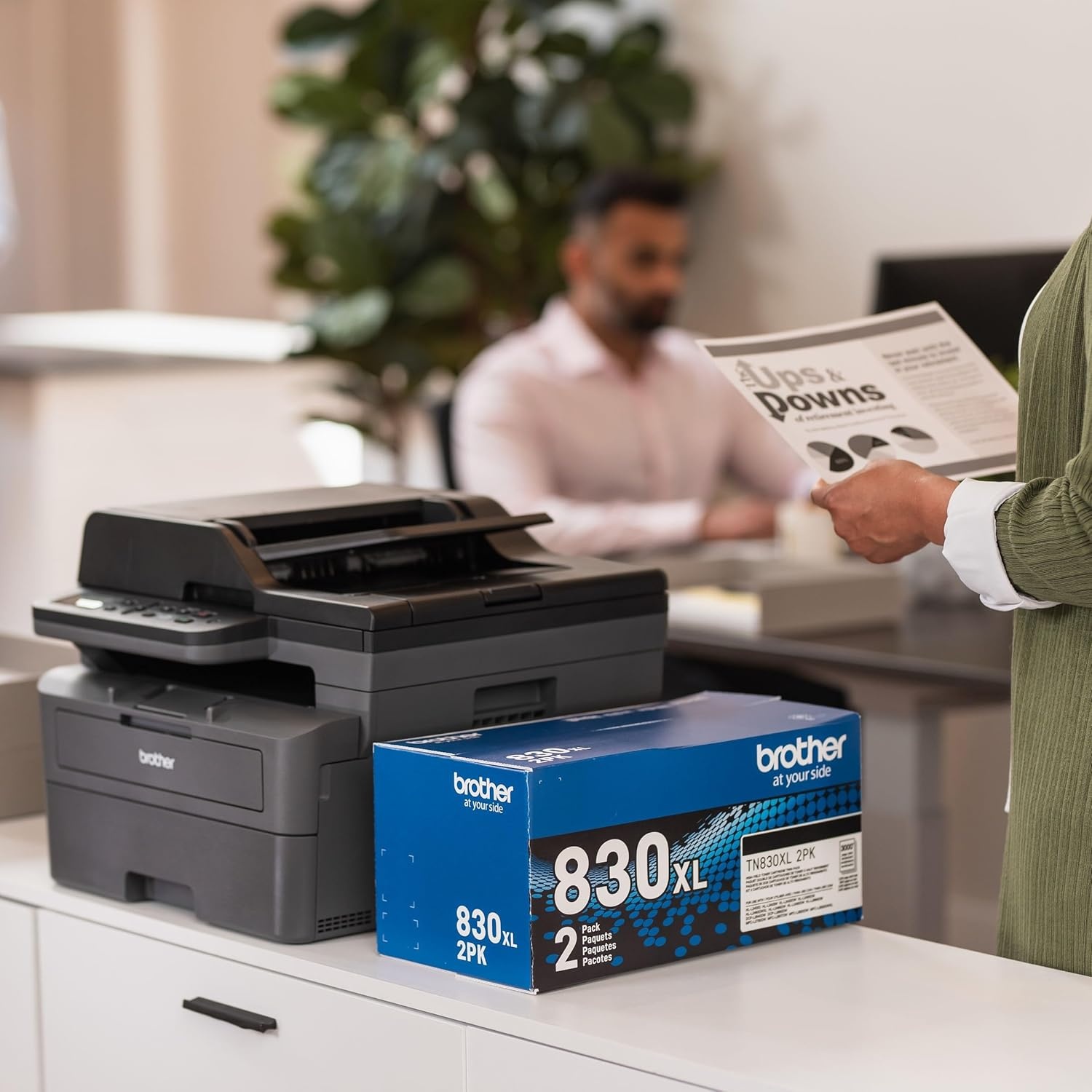 image:imageBrother DCPL2640DW Wireless Compact Monochrome MultiFunction Laser Printer with Copy and Scan Duplex Mobile Black amp White Includes Refresh Subscription Trial1 Works with AlexaNew