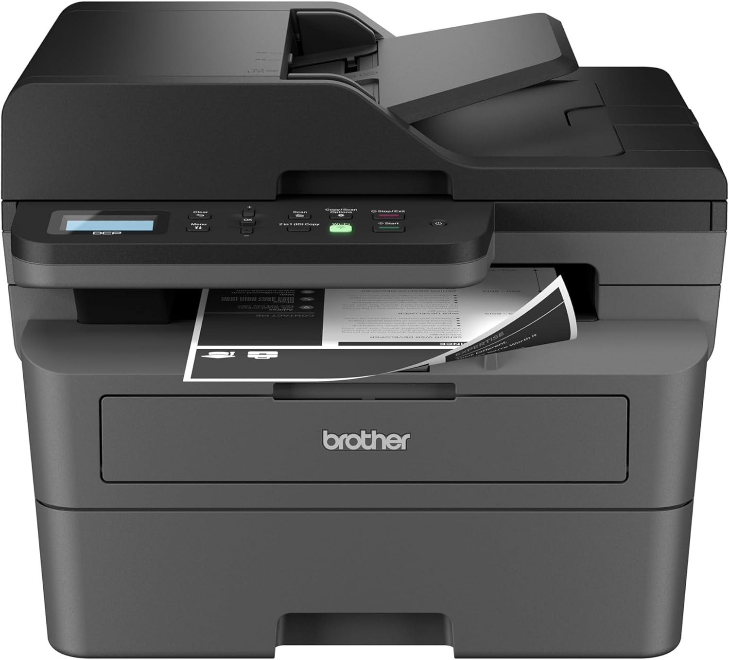 image:imageBrother DCPL2640DW Wireless Compact Monochrome MultiFunction Laser Printer with Copy and Scan Duplex Mobile Black amp White Includes Refresh Subscription Trial1 Works with AlexaNew