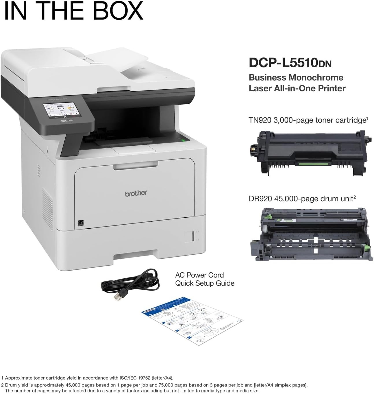 image:imageBrother DCPL5510DN Business Monochrome Laser AllinOne Printer with Duplex Printing and Networking Works with AlexaNew Model DCPL5510DN