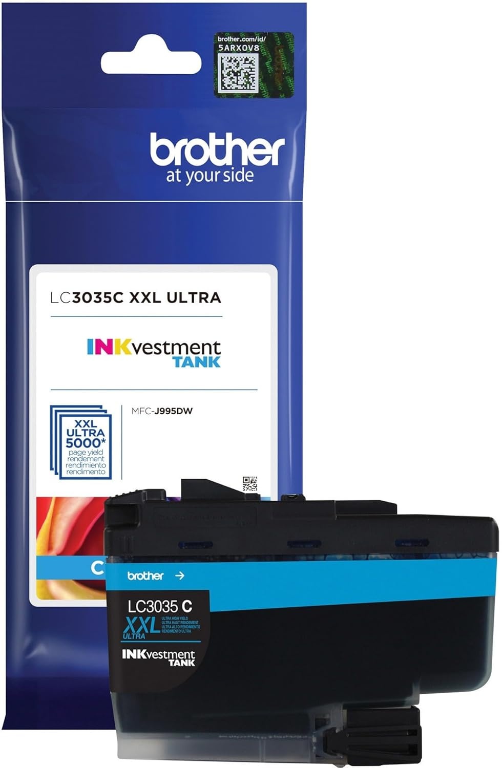 image:imageBrother Genuine LC3033C Single Pack Super HighYield Cyan INKvestment Tank Ink Cartridge Page Yield Up to 1500 Pages LC3033 Amazon Dash Replenishment CartridgeCyan