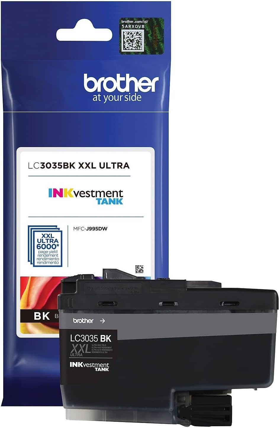 image:imageBrother Genuine LC3033C Single Pack Super HighYield Cyan INKvestment Tank Ink Cartridge Page Yield Up to 1500 Pages LC3033 Amazon Dash Replenishment CartridgeBlack