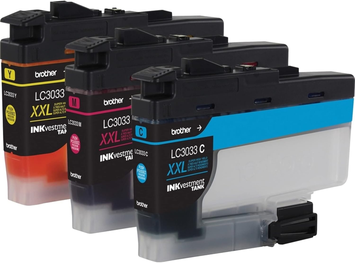 image:imageBrother Genuine LC3033C Single Pack Super HighYield Cyan INKvestment Tank Ink Cartridge Page Yield Up to 1500 Pages LC3033 Amazon Dash Replenishment CartridgeColors
