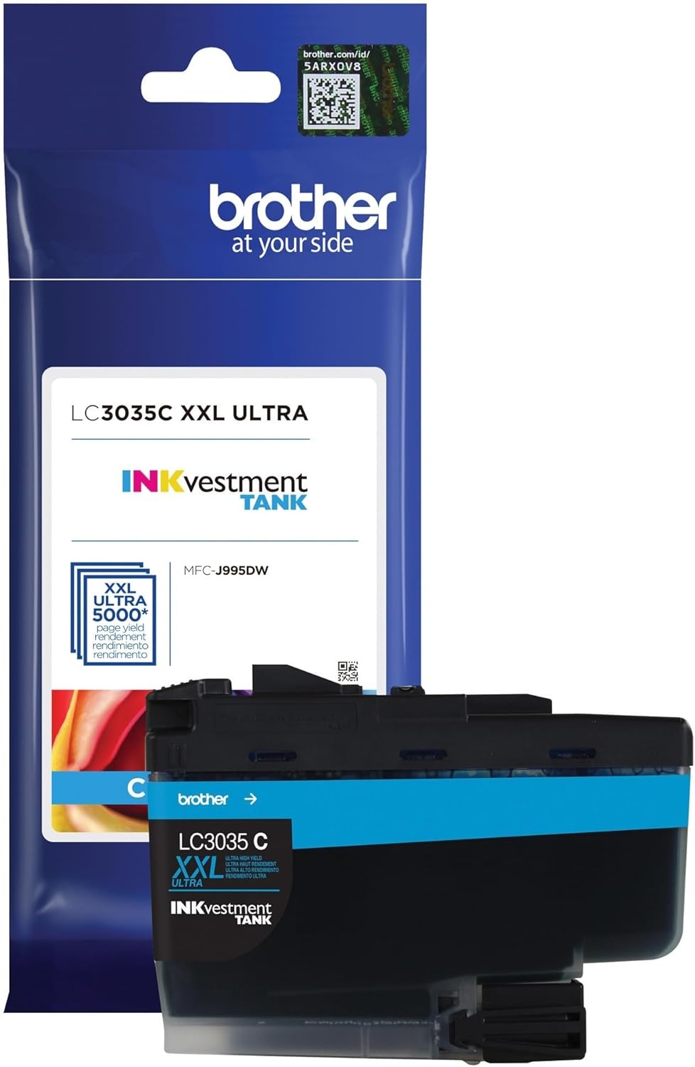 image:imageBrother Genuine LC3033C Single Pack Super HighYield Cyan INKvestment Tank Ink Cartridge Page Yield Up to 1500 Pages LC3033 Amazon Dash Replenishment CartridgeCyan
