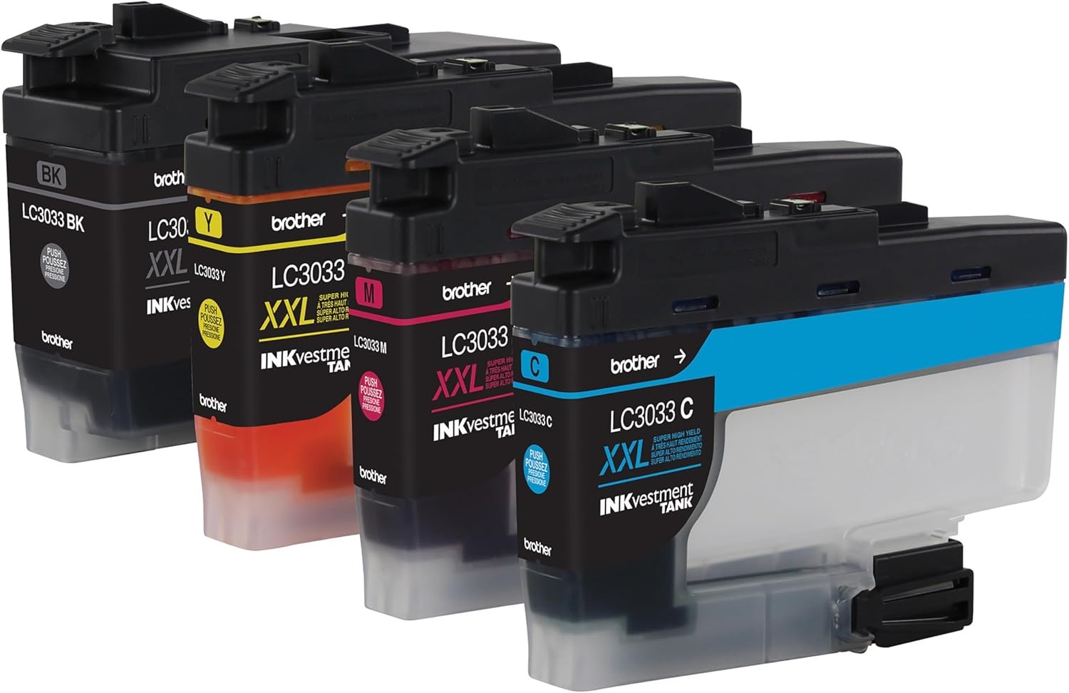 image:imageBrother Genuine LC3033C Single Pack Super HighYield Cyan INKvestment Tank Ink Cartridge Page Yield Up to 1500 Pages LC3033 Amazon Dash Replenishment CartridgeBlack and Colors