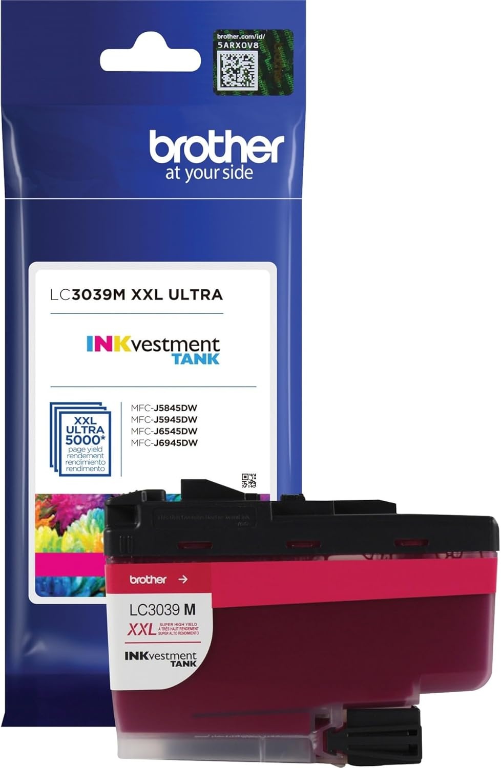 image:imageBrother Genuine LC3039C Single Pack Ultra HighYield Cyan INKvestment Tank Ink Cartridge Page Yield Up to 5000 Pages LC3039 Amazon Dash Replenishment CartridgeMagenta