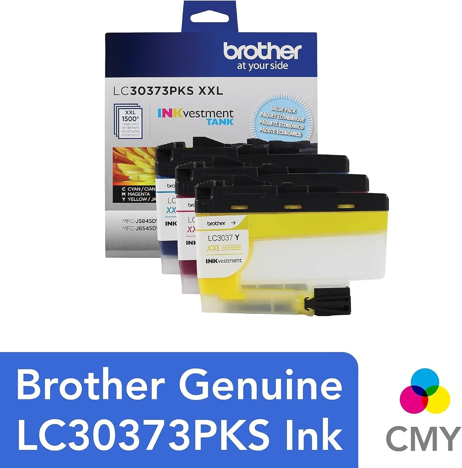 image:imageBrother Genuine LC3039C Single Pack Ultra HighYield Cyan INKvestment Tank Ink Cartridge Page Yield Up to 5000 Pages LC3039 Amazon Dash Replenishment CartridgeColors