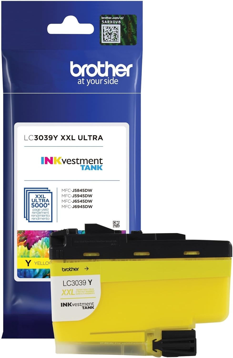 image:imageBrother Genuine LC3039C Single Pack Ultra HighYield Cyan INKvestment Tank Ink Cartridge Page Yield Up to 5000 Pages LC3039 Amazon Dash Replenishment CartridgeYellow