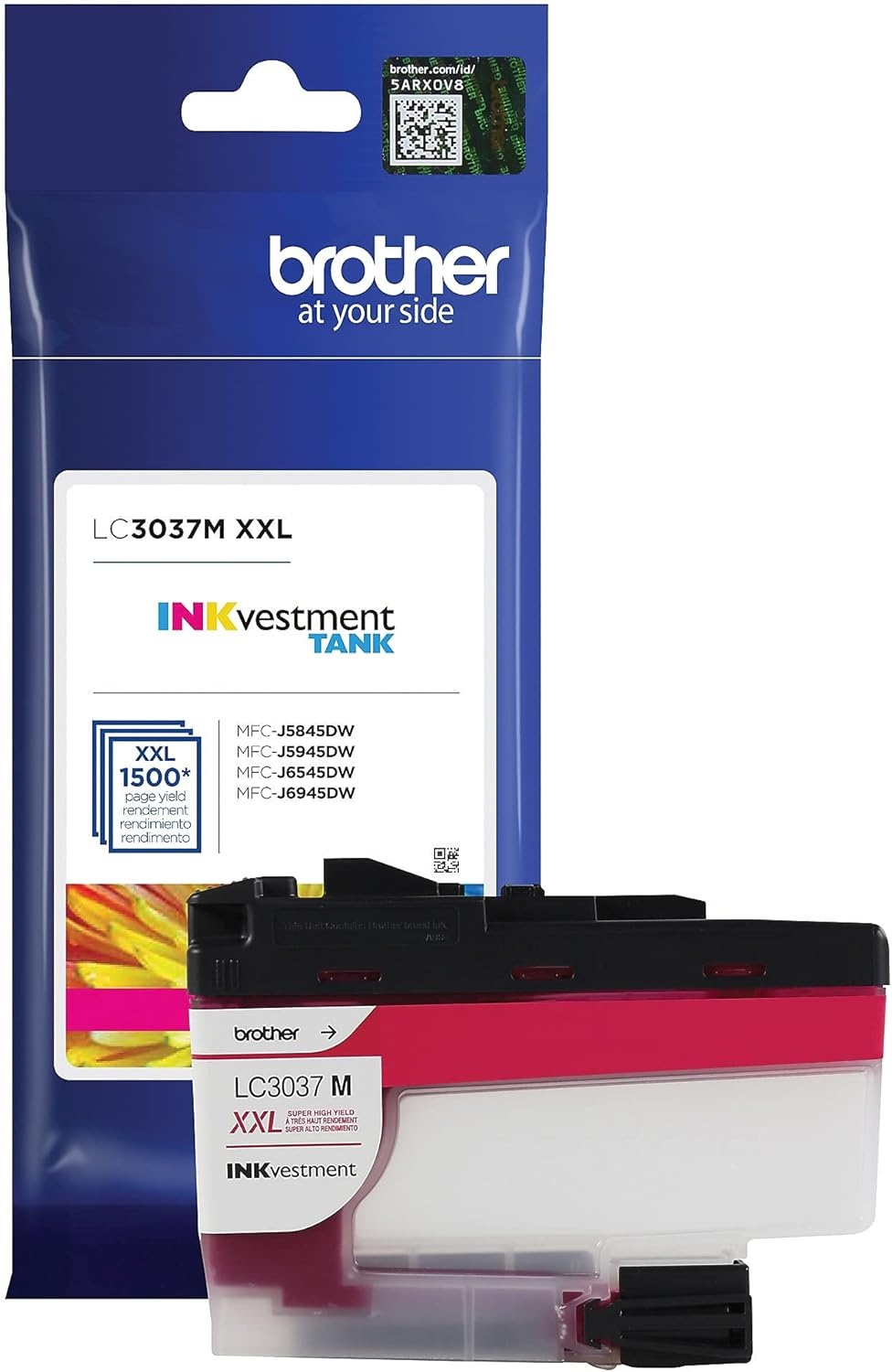 image:imageBrother Genuine LC3039C Single Pack Ultra HighYield Cyan INKvestment Tank Ink Cartridge Page Yield Up to 5000 Pages LC3039 Amazon Dash Replenishment CartridgeMagenta