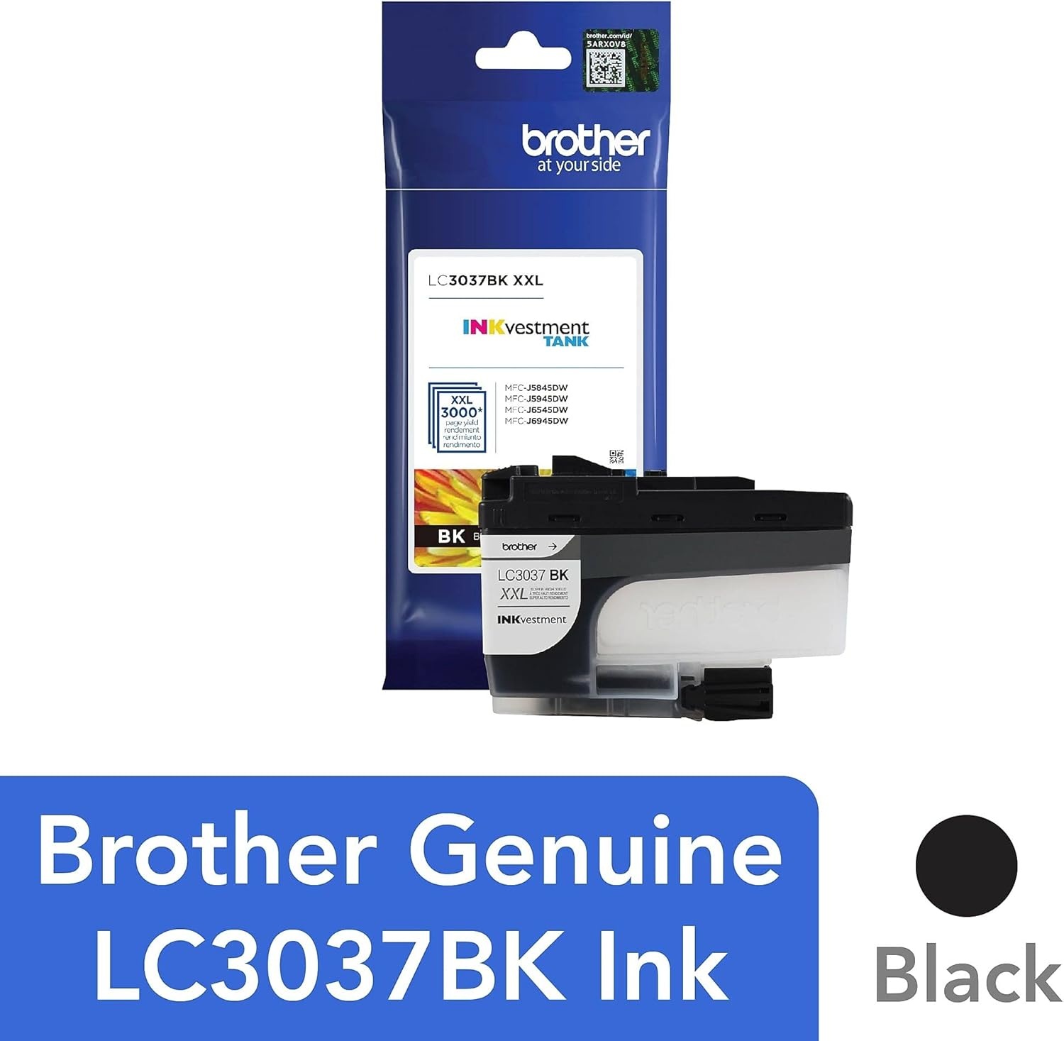 image:imageBrother Genuine LC3039C Single Pack Ultra HighYield Cyan INKvestment Tank Ink Cartridge Page Yield Up to 5000 Pages LC3039 Amazon Dash Replenishment CartridgeBlack