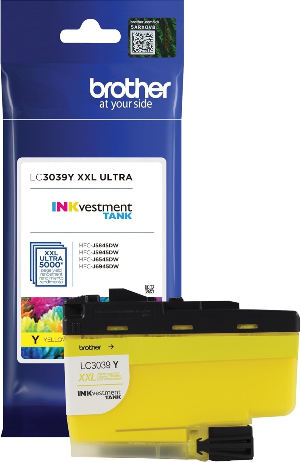 image:imageBrother Genuine LC3039C Single Pack Ultra HighYield Cyan INKvestment Tank Ink Cartridge Page Yield Up to 5000 Pages LC3039 Amazon Dash Replenishment CartridgeYellow