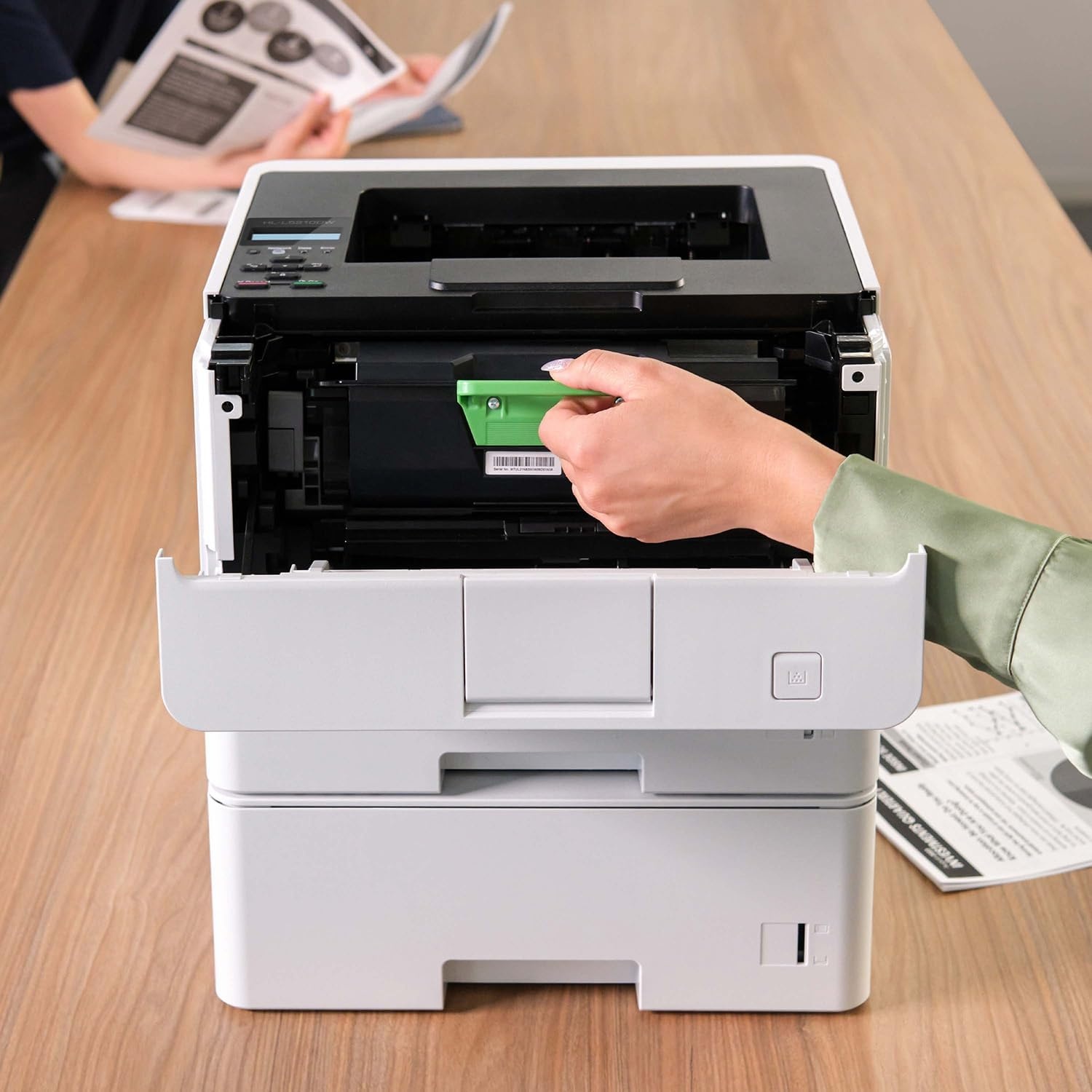 image:imageBrother HLL5210DWT Business Monochrome Laser Printer with Dual Trays Wireless and Gigabit Ethernet Networking Duplex Printing Large Paper Capacity and Mobile Printing WhiteHLL5210DWT
