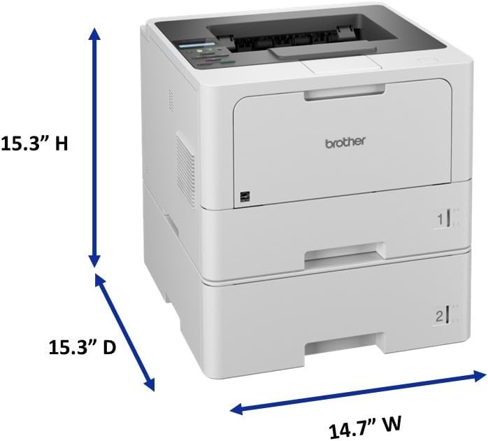 image:imageBrother HLL5210DWT Business Monochrome Laser Printer with Dual Trays Wireless and Gigabit Ethernet Networking Duplex Printing Large Paper Capacity and Mobile Printing WhiteHLL5210DWT