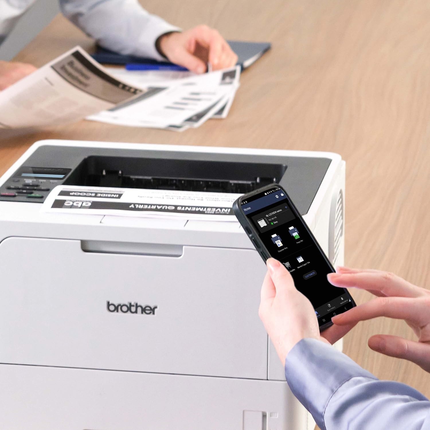 image:imageBrother HLL5210DWT Business Monochrome Laser Printer with Dual Trays Wireless and Gigabit Ethernet Networking Duplex Printing Large Paper Capacity and Mobile Printing WhiteHLL5210DWT