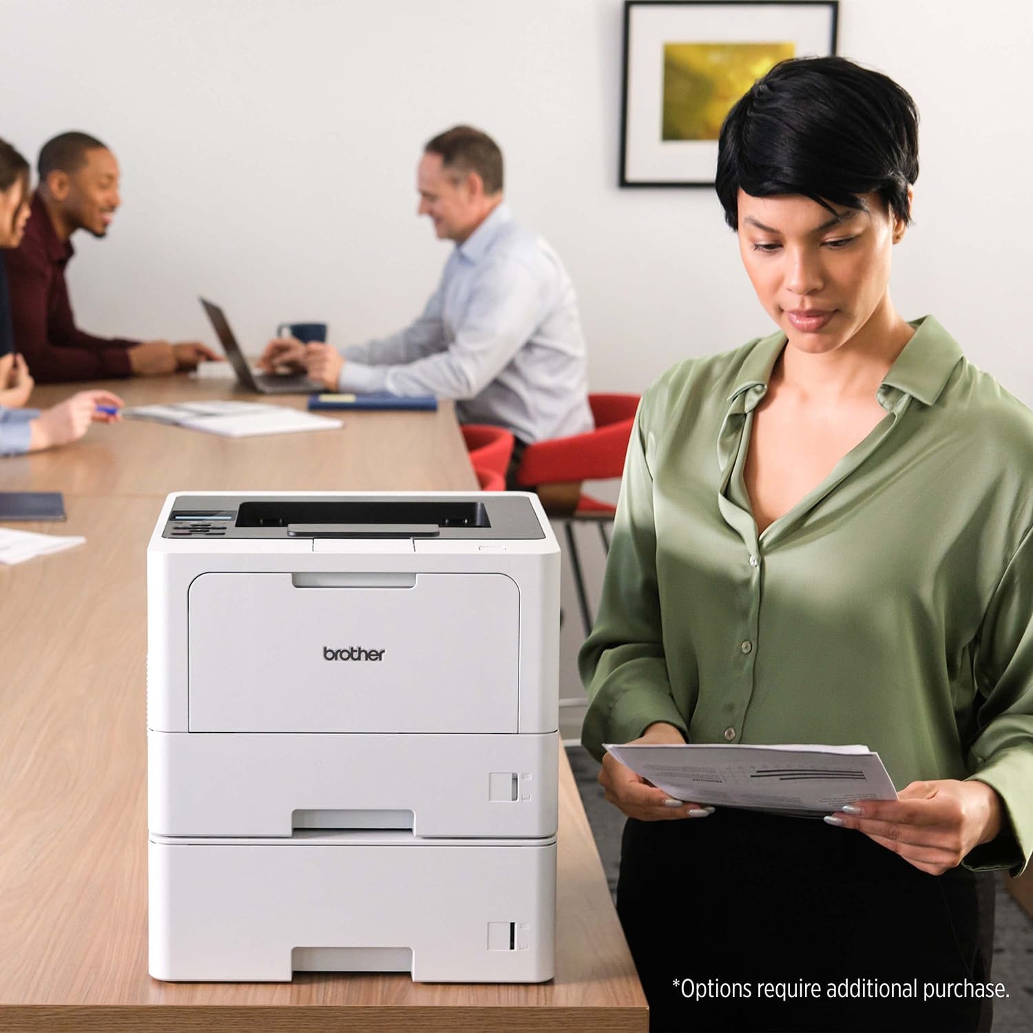 image:imageBrother HLL5210DWT Business Monochrome Laser Printer with Dual Trays Wireless and Gigabit Ethernet Networking Duplex Printing Large Paper Capacity and Mobile Printing WhiteHLL5210DW