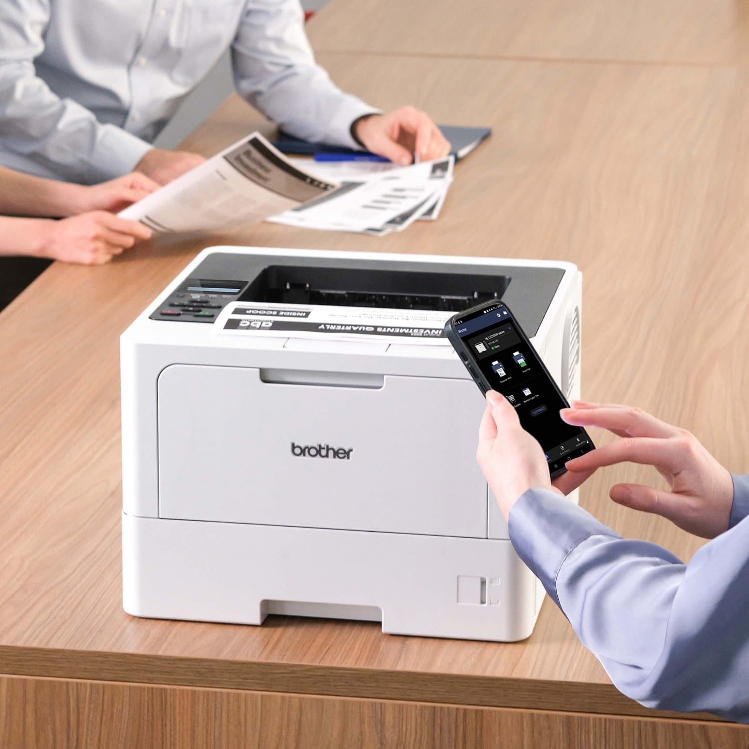 image:imageBrother HLL5210DWT Business Monochrome Laser Printer with Dual Trays Wireless and Gigabit Ethernet Networking Duplex Printing Large Paper Capacity and Mobile Printing WhiteHLL5210DN