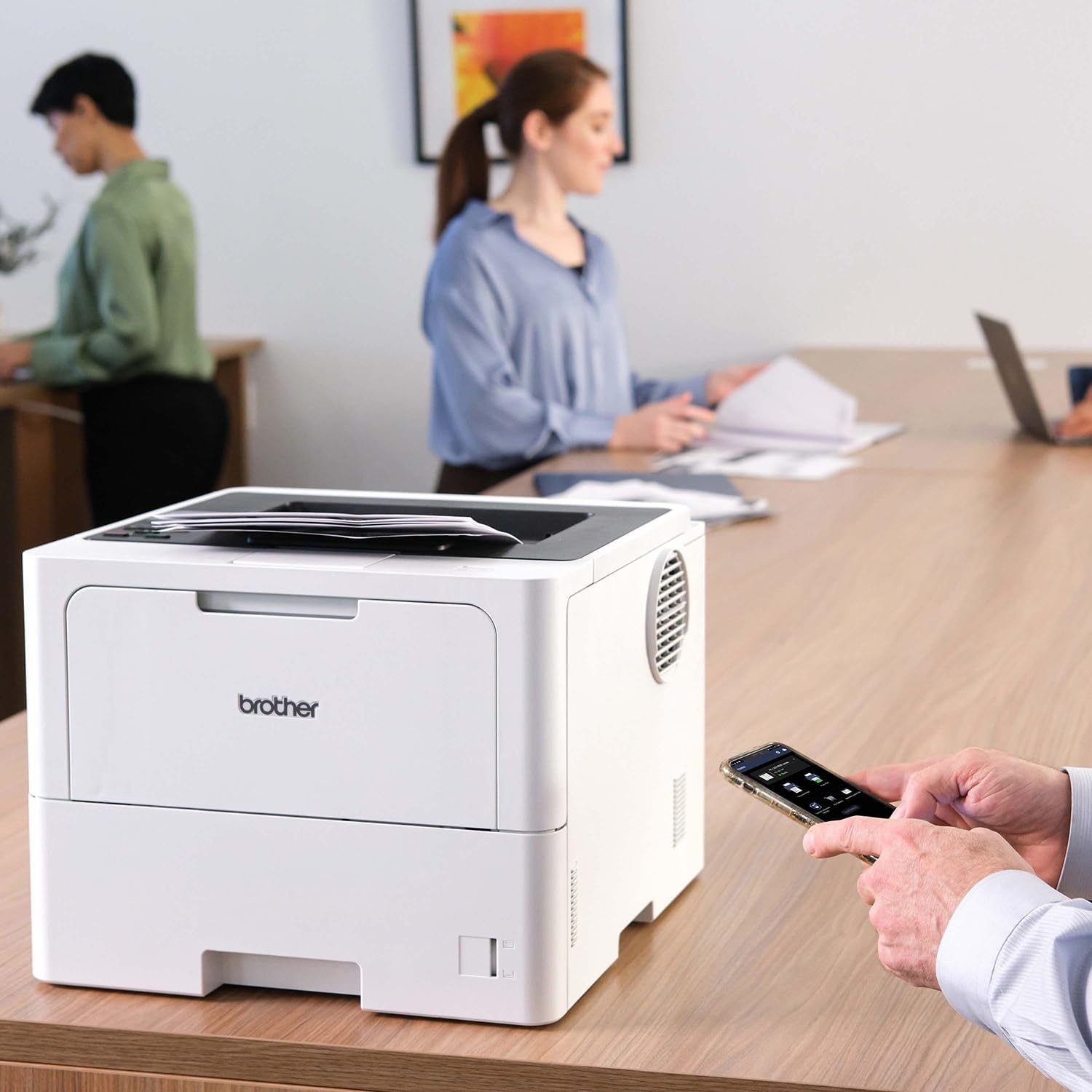 image:imageBrother HLL6210DWT Business Monochrome Laser Printer with Dual Paper Trays Wireless Networking Works with Alexa WhiteHLL6210DW