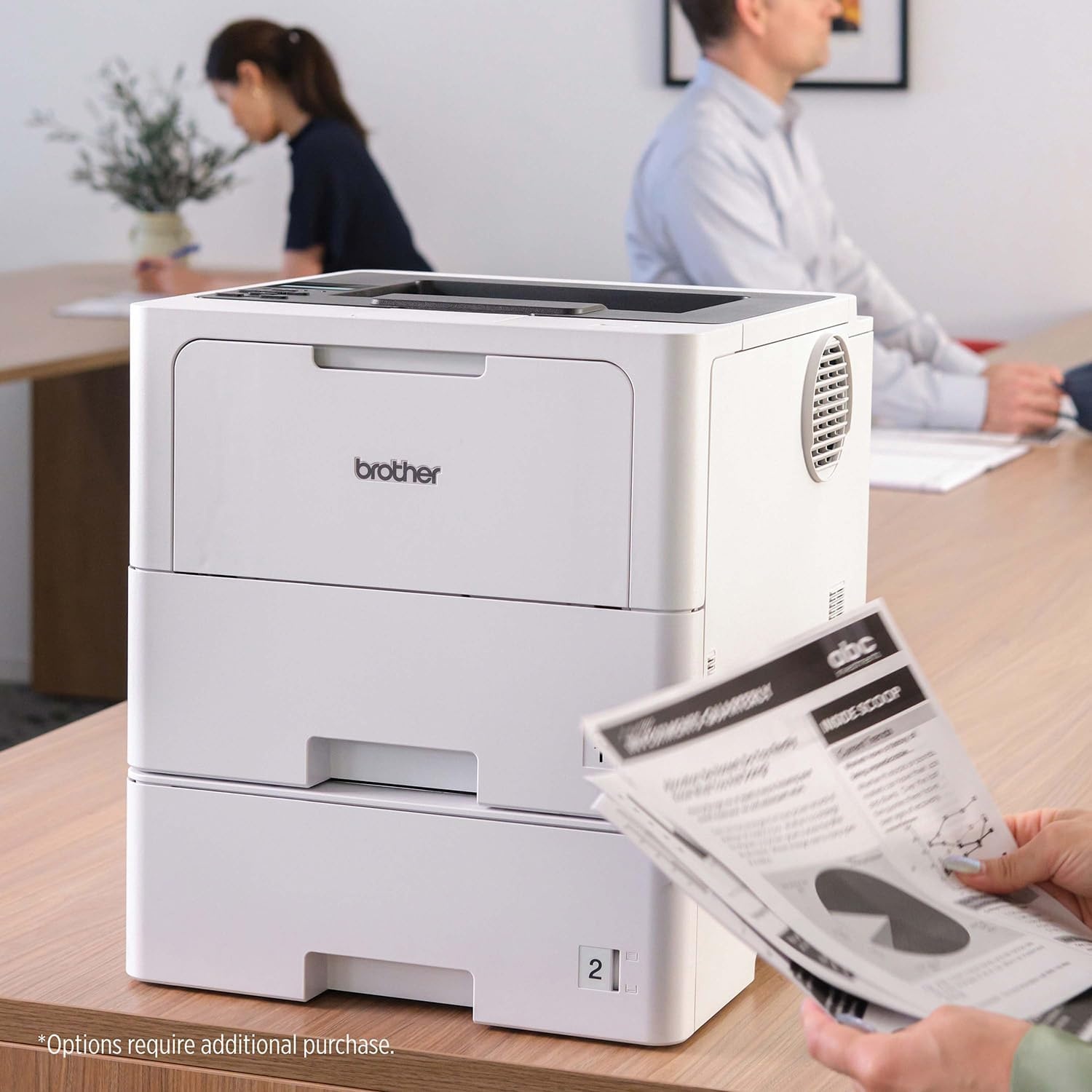 image:imageBrother HLL6210DWT Business Monochrome Laser Printer with Dual Paper Trays Wireless Networking Works with Alexa WhiteHLL6210DW