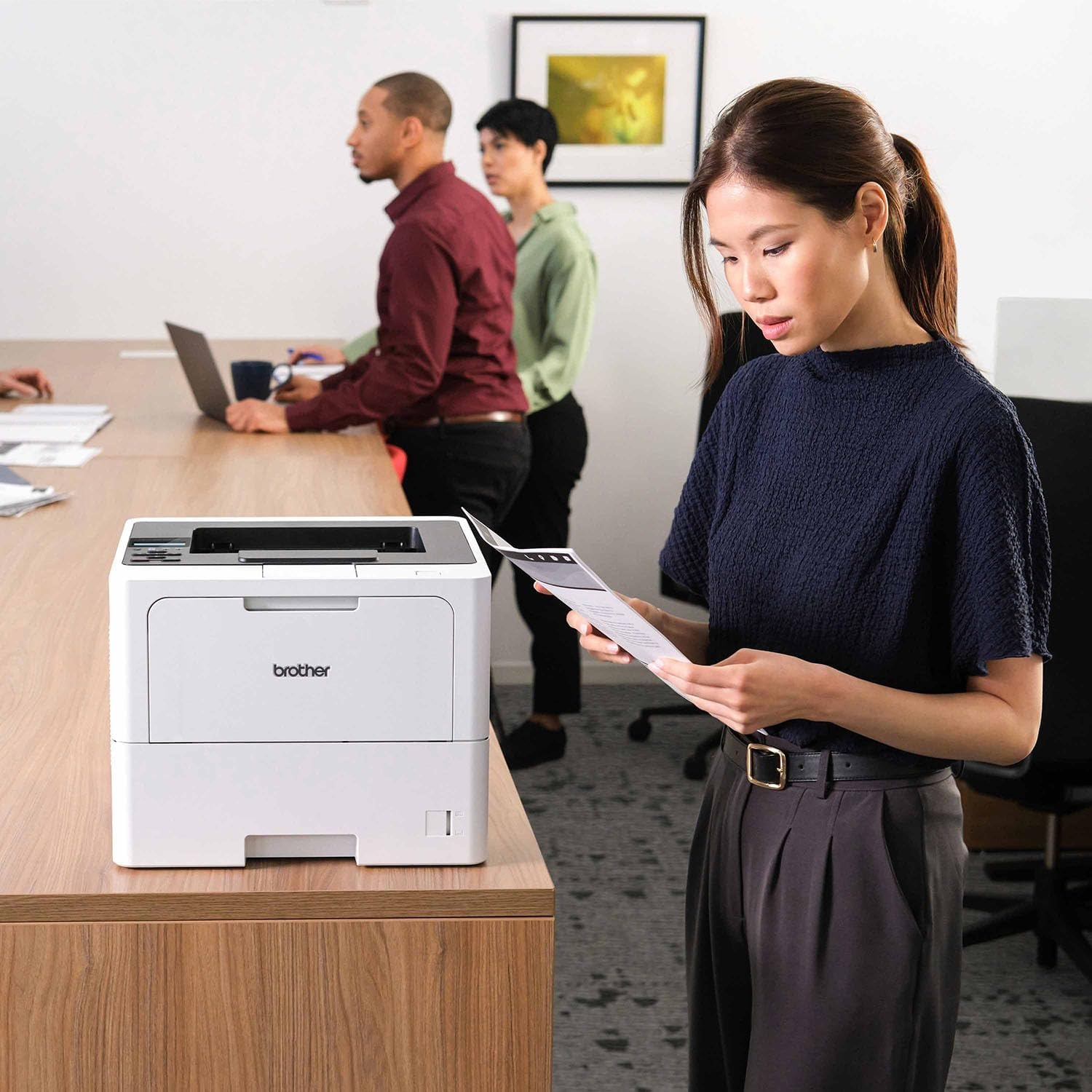 image:imageBrother HLL6210DWT Business Monochrome Laser Printer with Dual Paper Trays Wireless Networking Works with Alexa WhiteHLL6210DW
