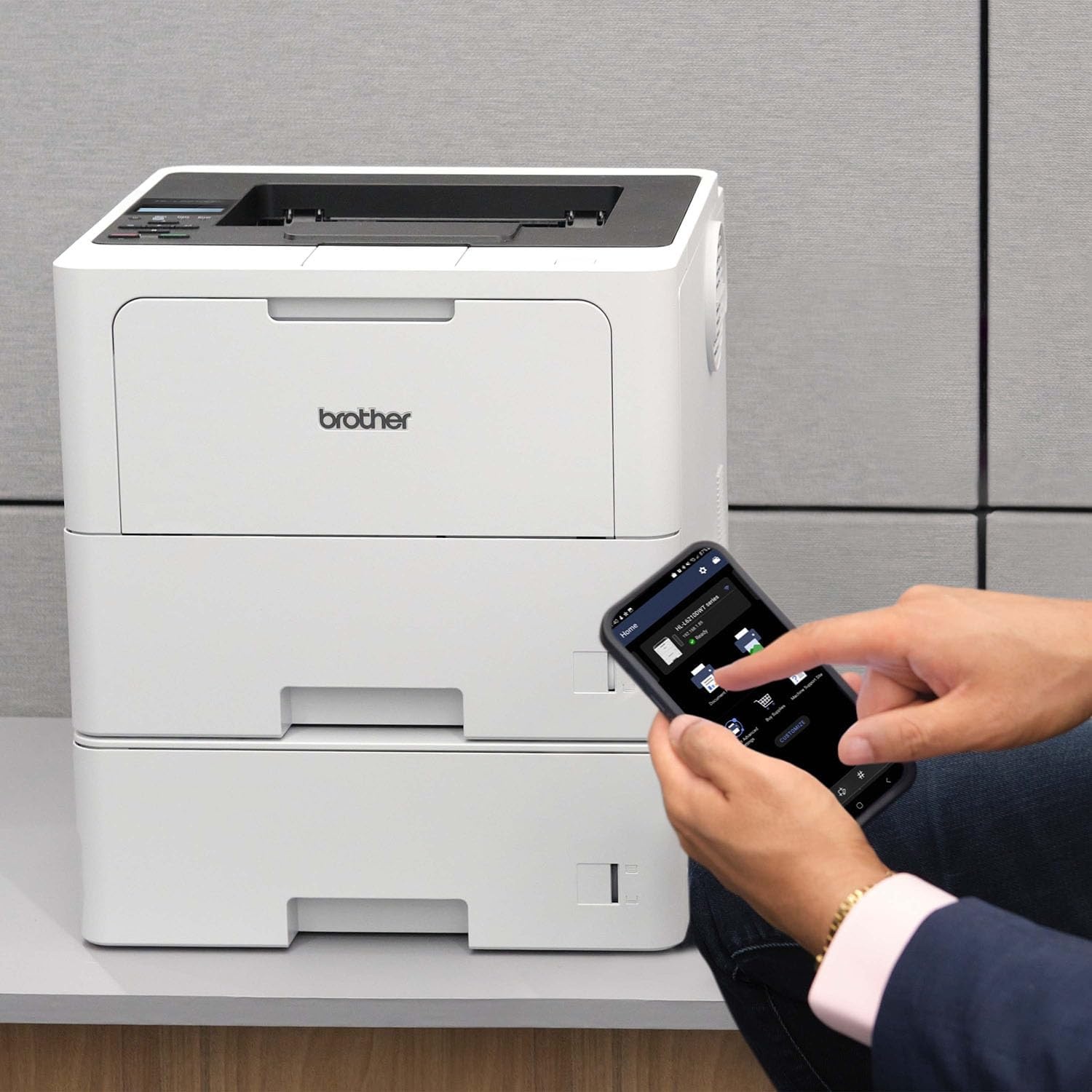 image:imageBrother HLL6210DWT Business Monochrome Laser Printer with Dual Paper Trays Wireless Networking Works with Alexa WhiteHLL6210DWT