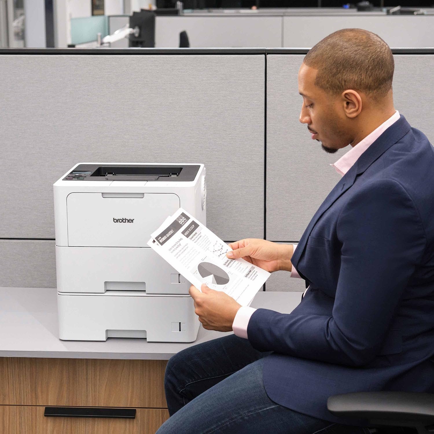 image:imageBrother HLL6210DWT Business Monochrome Laser Printer with Dual Paper Trays Wireless Networking Works with Alexa WhiteHLL6210DWT