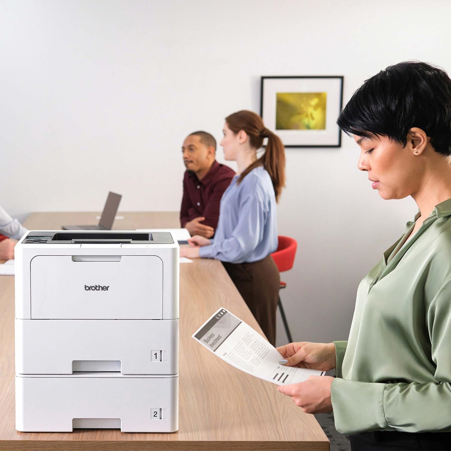 image:imageBrother HLL6210DWT Business Monochrome Laser Printer with Dual Paper Trays Wireless Networking Works with Alexa WhiteHLL6210DWT