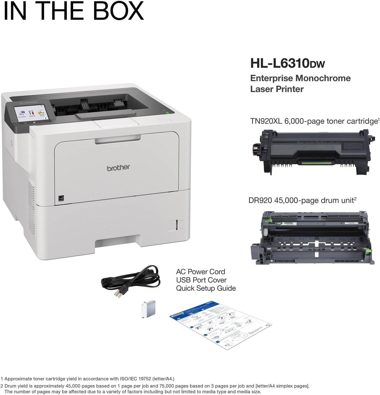 image:imageBrother HLL6310DW Enterprise Monochrome Laser Printer with LowCost Printing WirelessNetworking and Large Paper Capacity Works with AlexaNew HLL6310DW