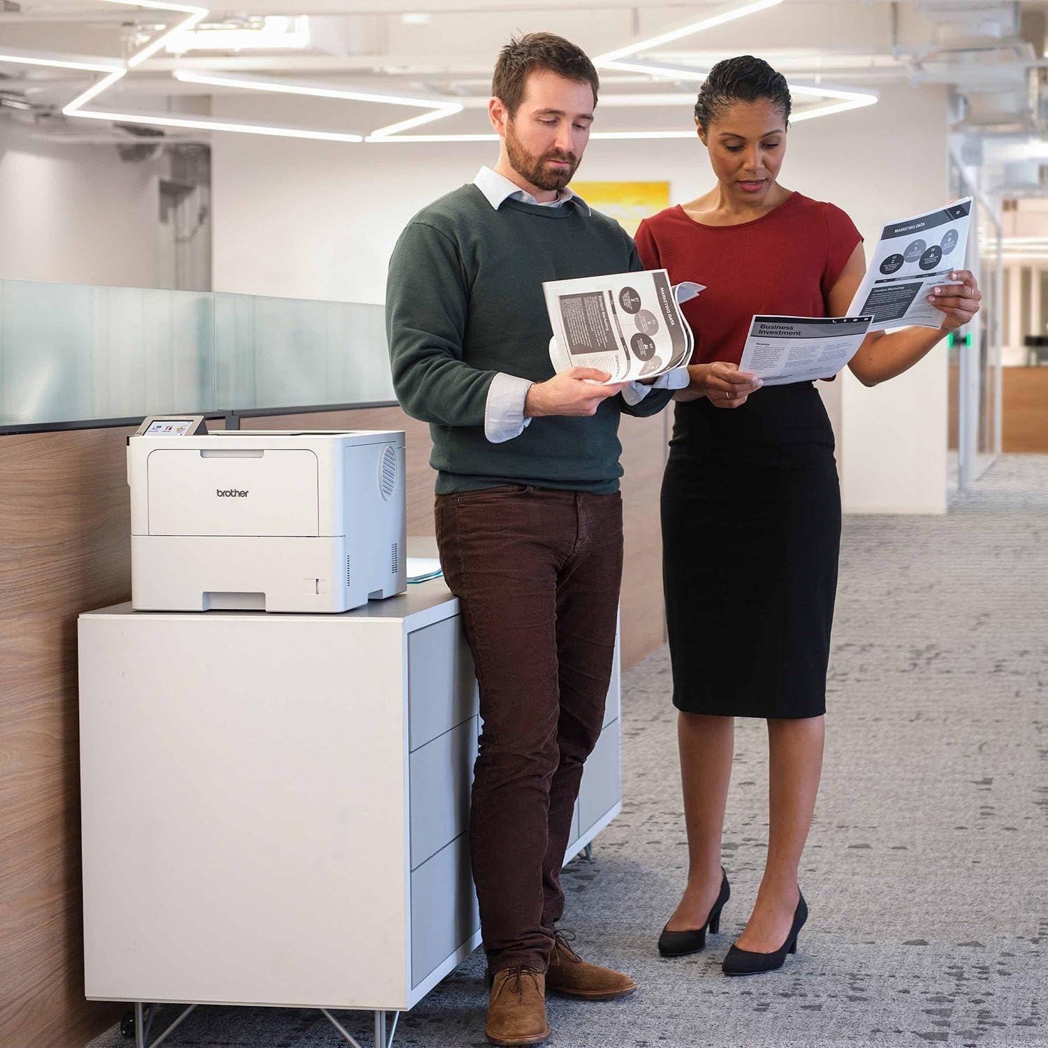 image:imageBrother HLL6310DW Enterprise Monochrome Laser Printer with LowCost Printing WirelessNetworking and Large Paper Capacity Works with AlexaNew HLL6310DW