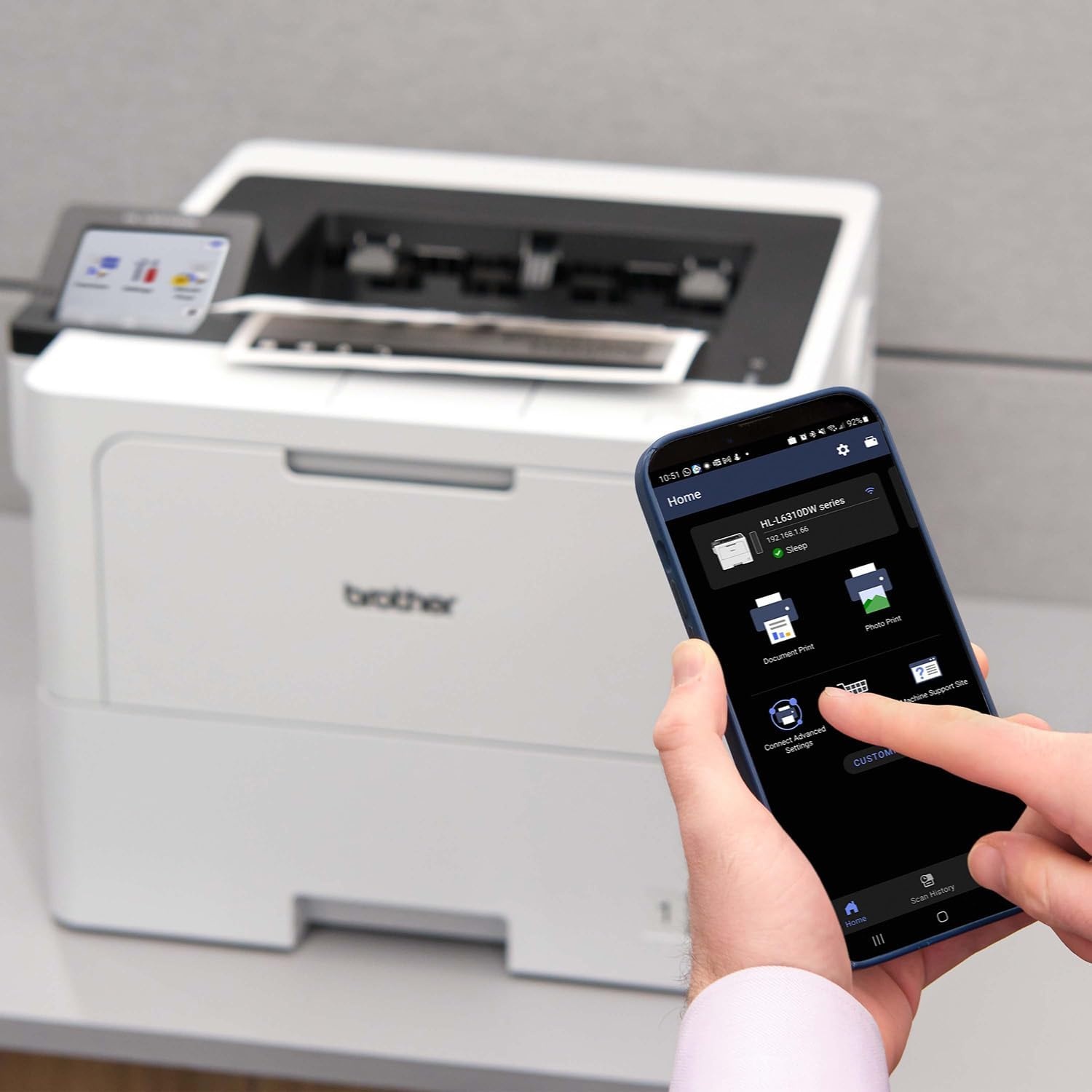 image:imageBrother HLL6310DW Enterprise Monochrome Laser Printer with LowCost Printing WirelessNetworking and Large Paper Capacity Works with AlexaNew HLL6310DW