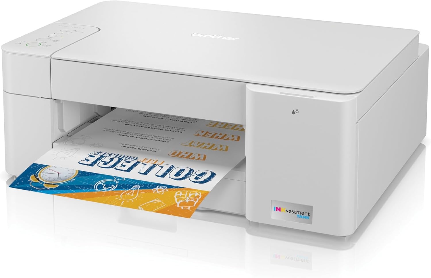 image:imageBrother INKvestment 1365 Wireless Color Inkjet AllinOne Printer with Automatic Duplex Printing and 18 Color Display Includes Refresh Subscription Trial1 MFCJ1365DWMFCJ1215W