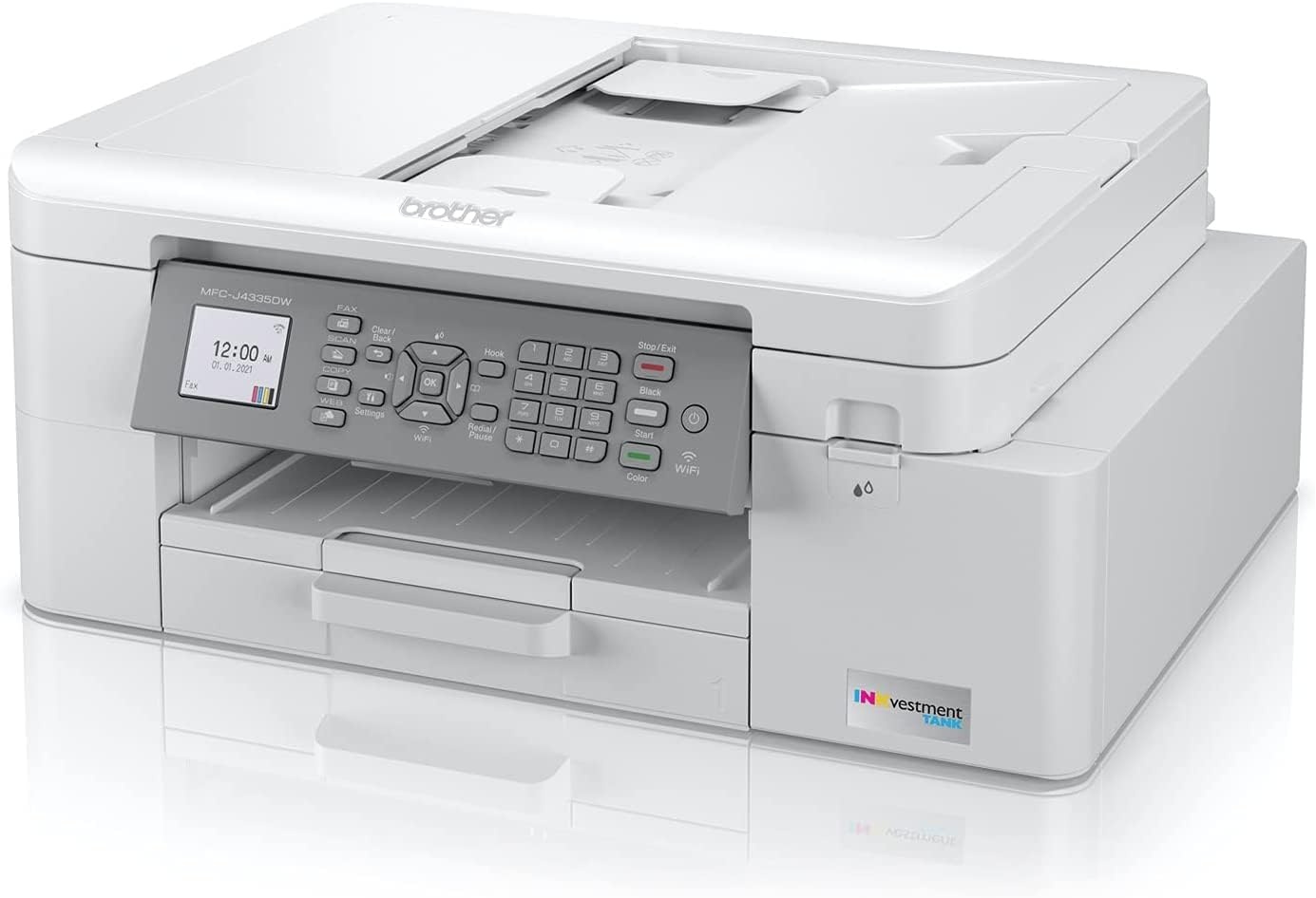 image:imageBrother INKvestment 4355 Wireless Color Inkjet AllinOne Printer with 18 Color Display and Manual Feed Slot Includes Refresh Subscription Trial1 MFCJ4355DWPrevious Model MFCJ4335DW