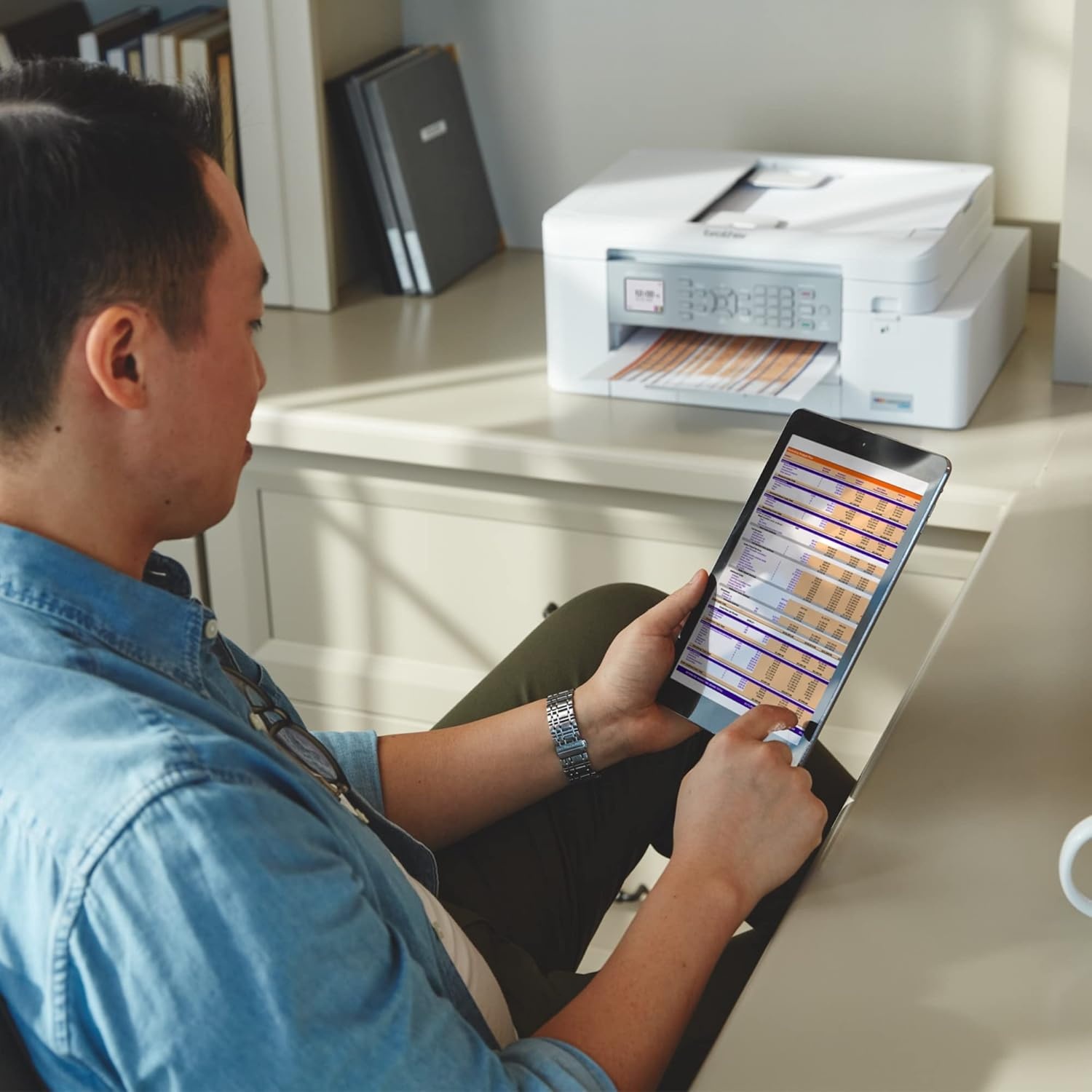 image:imageBrother INKvestment 4355 Wireless Color Inkjet AllinOne Printer with 18 Color Display and Manual Feed Slot Includes Refresh Subscription Trial1 MFCJ4355DWPrevious Model MFCJ4335DW