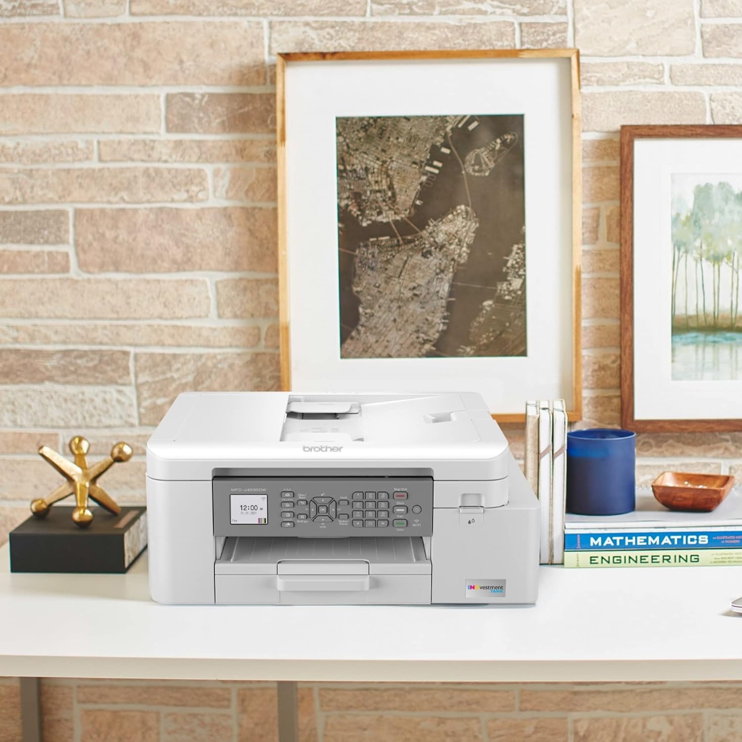 image:imageBrother INKvestment 4355 Wireless Color Inkjet AllinOne Printer with 18 Color Display and Manual Feed Slot Includes Refresh Subscription Trial1 MFCJ4355DWPrevious Model MFCJ4335DW