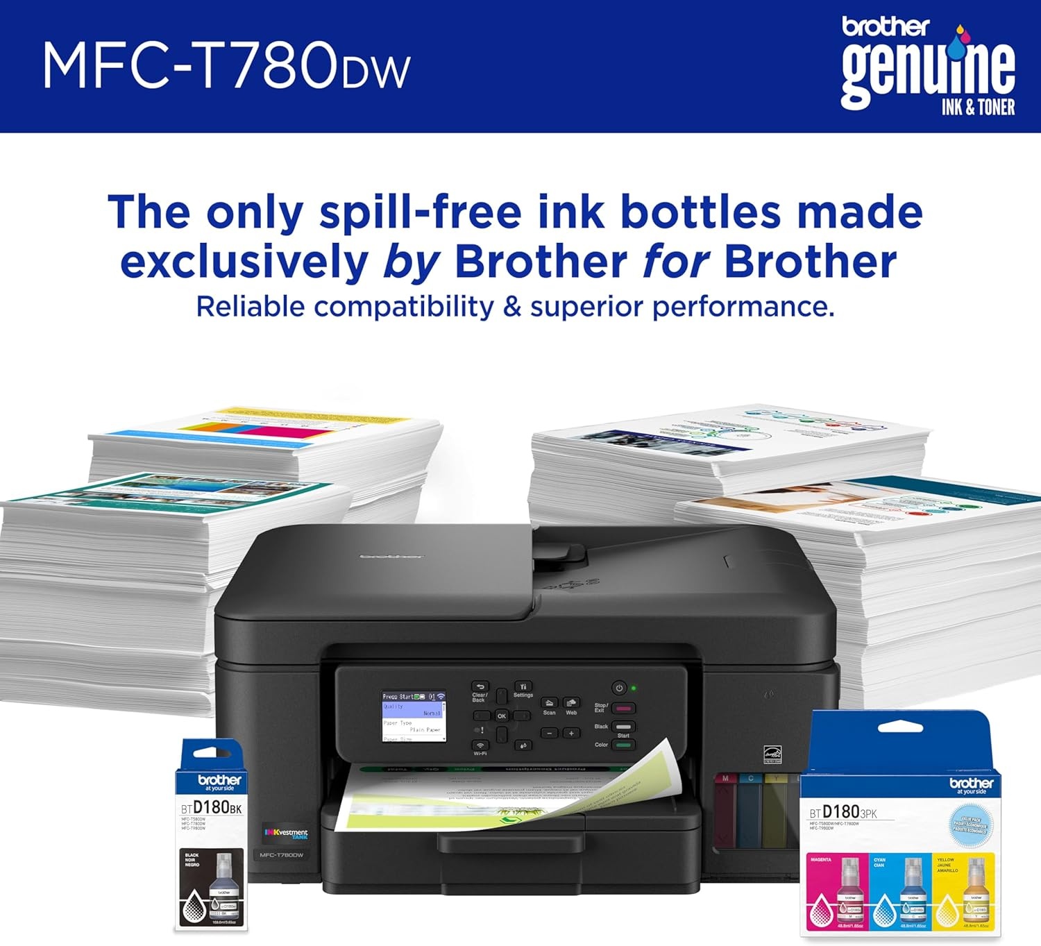 image:imageBrother INKvestment Tank 780 Wireless Color Inkjet AllinOne Printer with Duplex Printing Includes up to 3 Years of Ink inBox1 and a 3Year Limited Warranty2 MFCT780DW