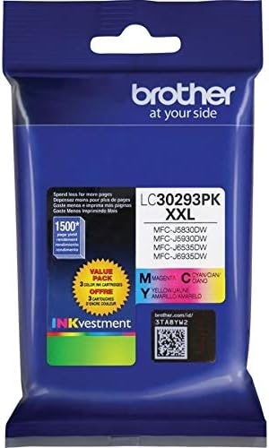image:imageBrother LC3029 Color CMY Ink Cartridges LC30293PKS Super High Yield 3PackCyanMagentaYellowColors