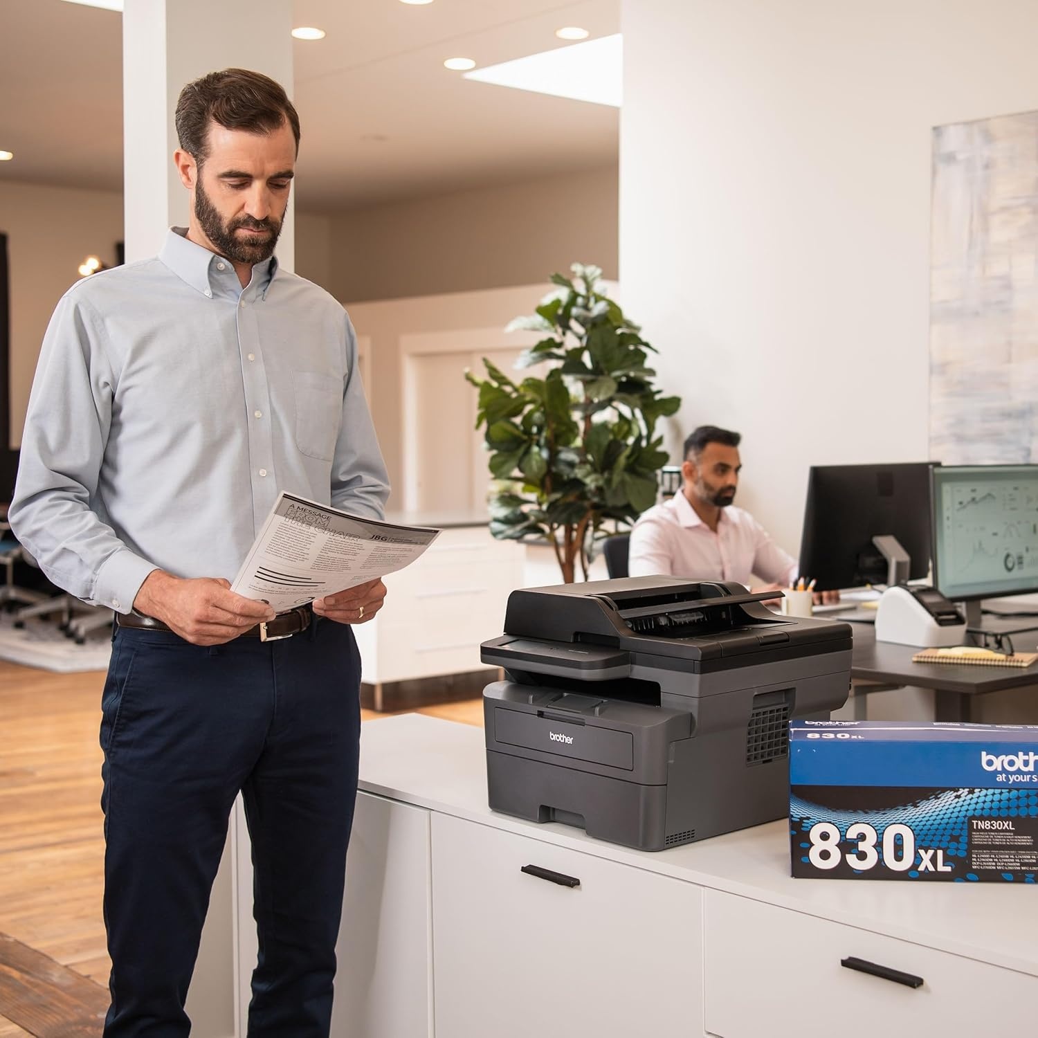 image:imageBrother MFCL2820DW Wireless Compact Monochrome AllinOne Laser Printer with Copy Scan and Fax Duplex Black amp White Includes Refresh Subscription Trial1 Works with AlexaMFCL2820DW