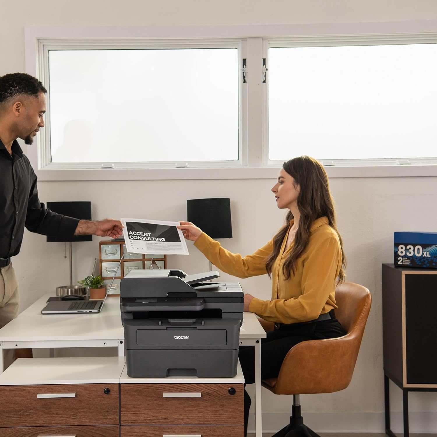 image:imageBrother MFCL2820DW Wireless Compact Monochrome AllinOne Laser Printer with Copy Scan and Fax Duplex Black amp White Includes Refresh Subscription Trial1 Works with AlexaMFCL2820DWXL