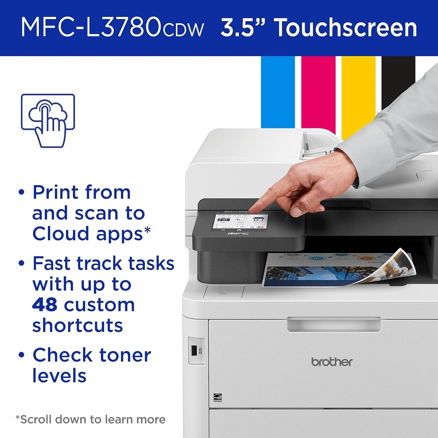 image:imageBrother MFCL3780CDW Wireless Digital Color AllinOne Printer with Laser Quality Output Single Pass Duplex Copy amp Scan Includes 2 Month Refresh Subscription Trial Works with AlexaNew
