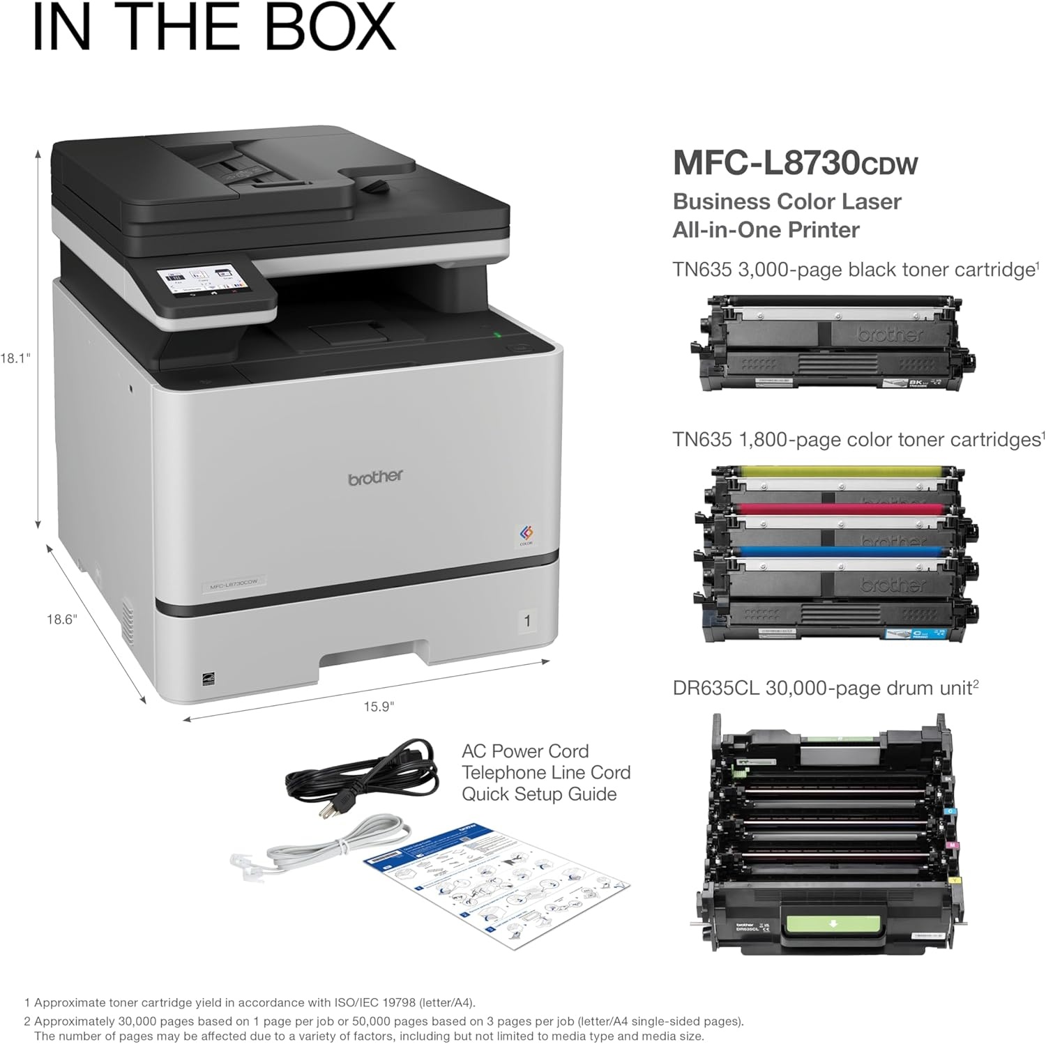 image:imageBrother MFCL8730CDW Business Color Laser AllinOne Printer with Duplex Print Scan Copy Wireless Networking and Advanced Security FeaturesMFCL8730CDW