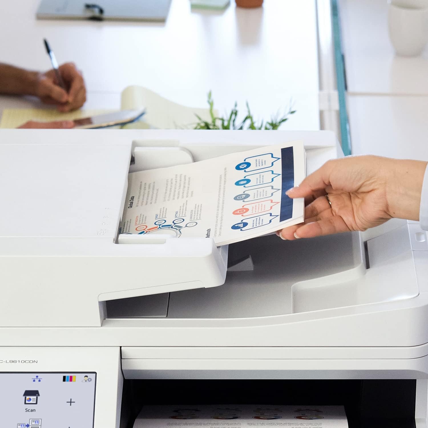 image:imageBrother MFCL9610CDN Enterprise Color Laser AllinOne Printer with Fast Printing Large Paper Capacity and Advanced Security FeaturesMFCL9610CDN