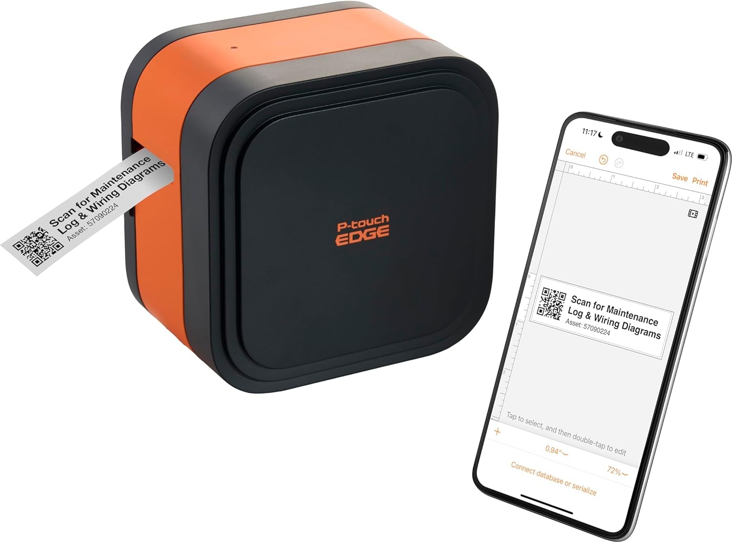 image:imageBrother PTouch Cube XP Monochrome Label Maker with Bluetooth Wireless Technology PT P910BTIndustrial Professional Label Printer