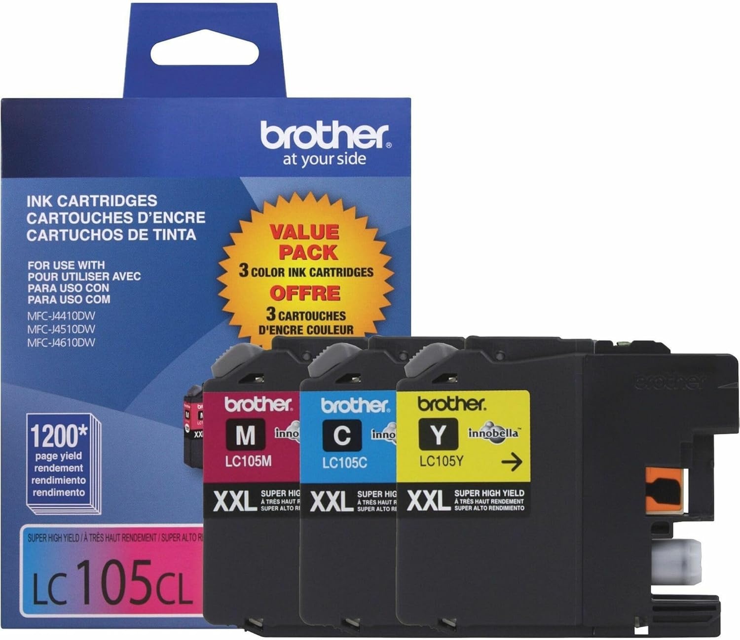 image:imageBrother Printer LC1053PKS Ink Cyan magenta yellowColors