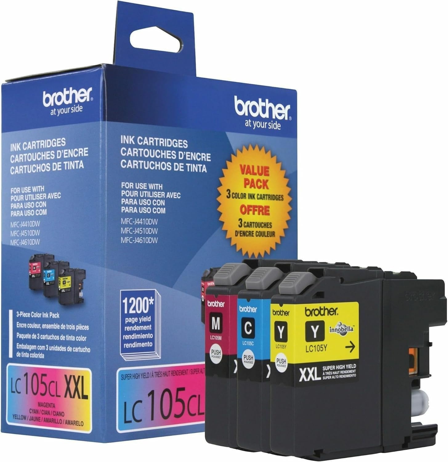 image:imageBrother Printer LC1053PKS Ink Cyan magenta yellowColors