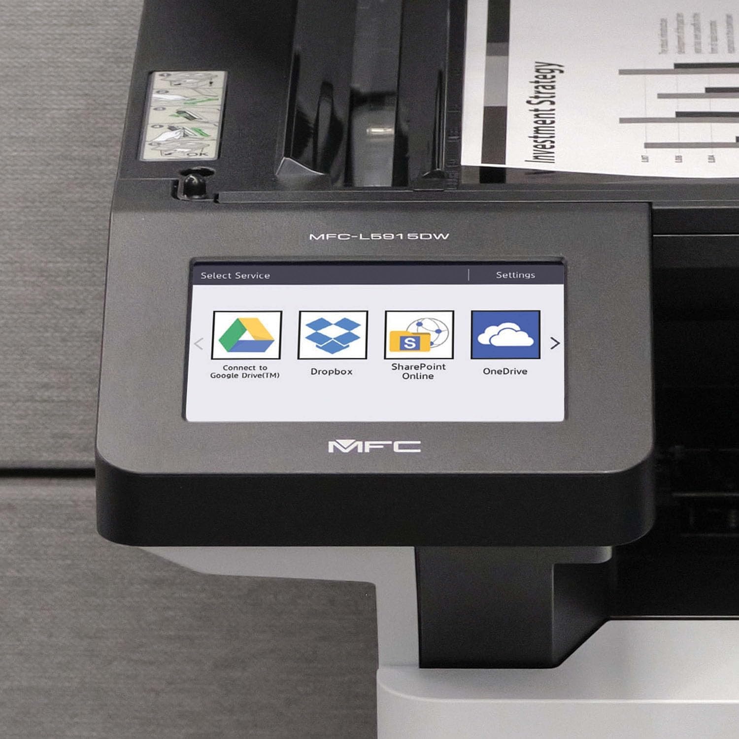 image:imageBrother Professional Laser Printer AllinOne with Scanner and Copier HighSpeed 50 ppm Monochrome Printing Wireless Network Ready DualBand WiFi Auto 2Sided Print MFCL5915DWRenewed Refurbished
