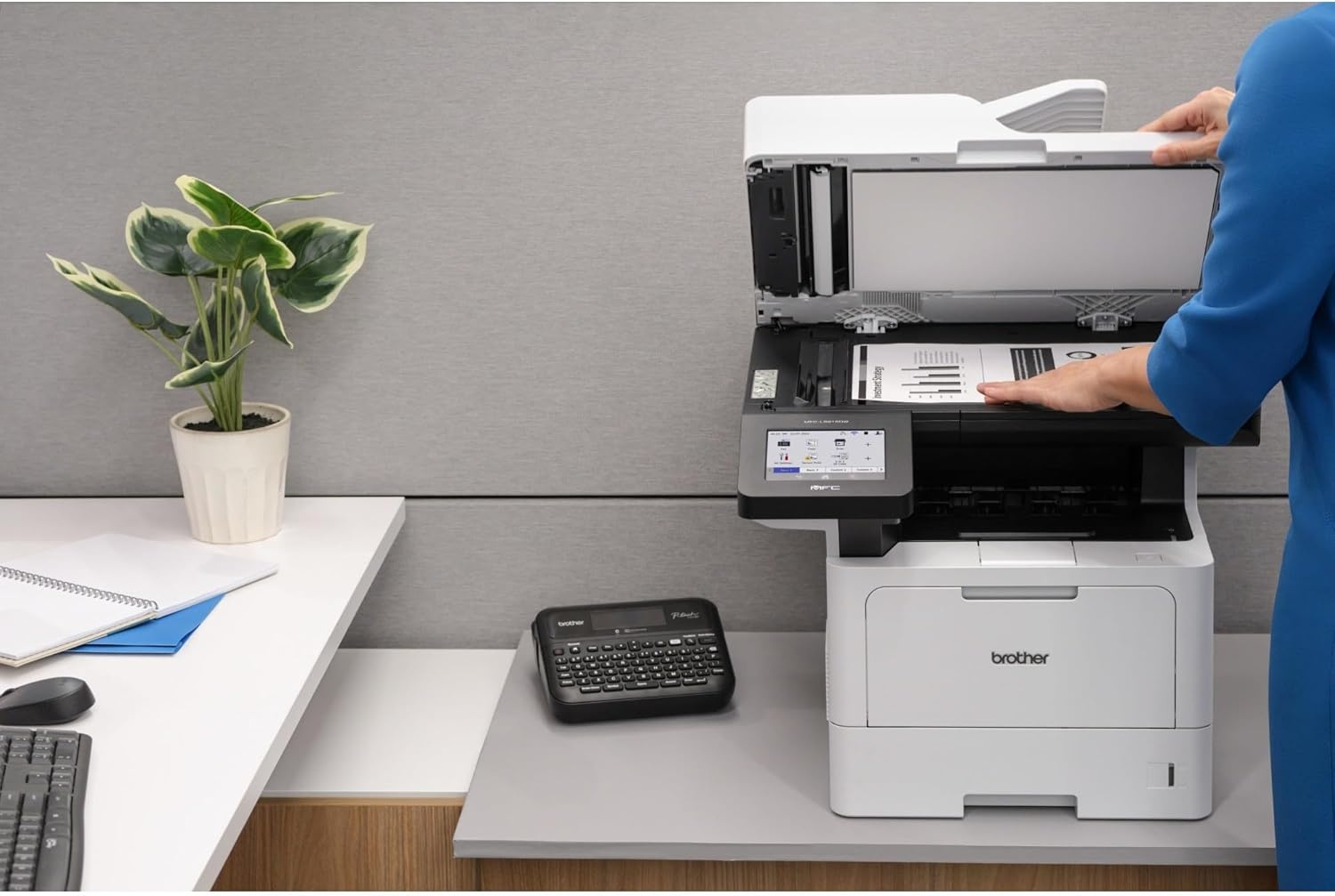 image:imageBrother Professional Laser Printer AllinOne with Scanner and Copier HighSpeed 50 ppm Monochrome Printing Wireless Network Ready DualBand WiFi Auto 2Sided Print MFCL5915DWNew
