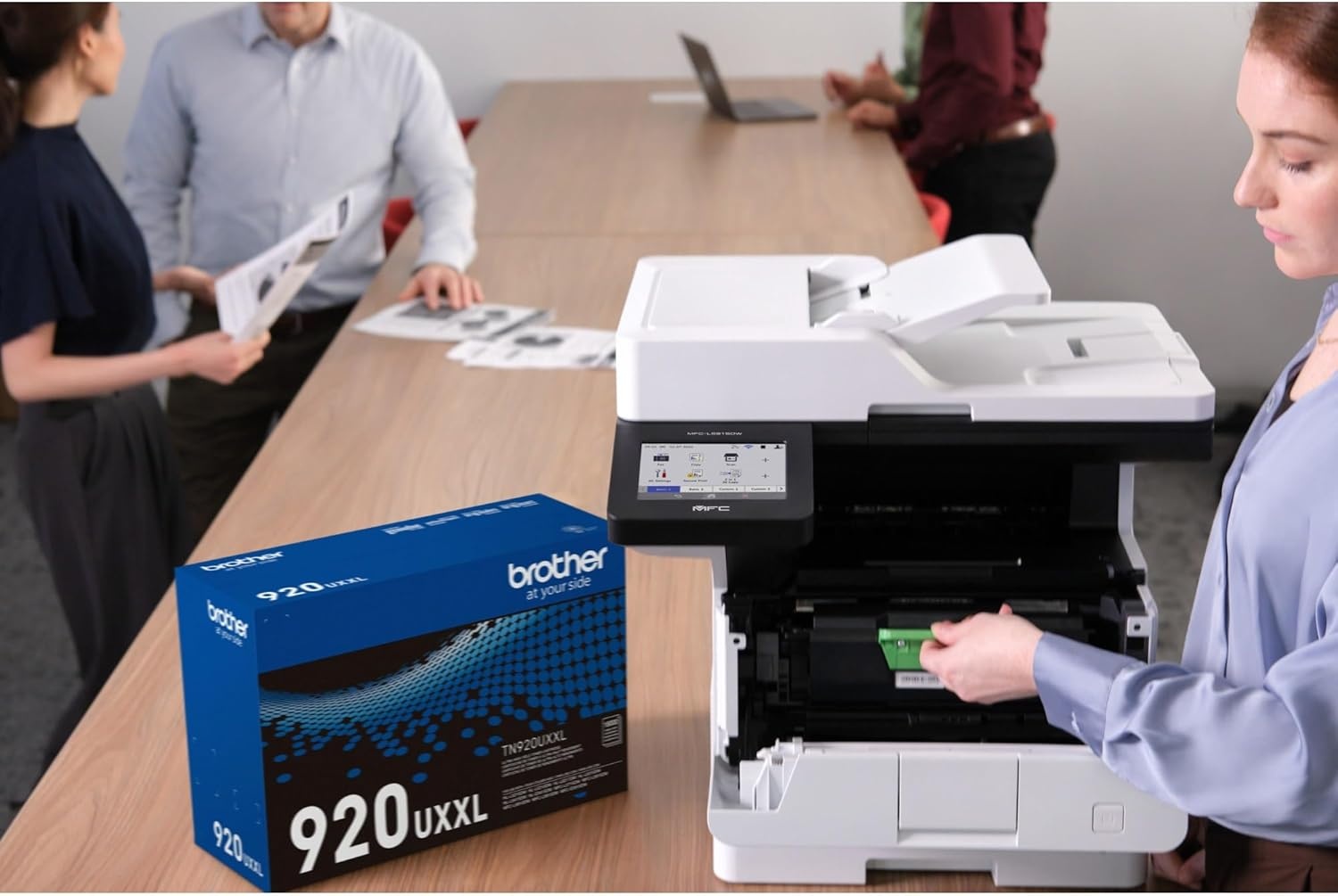 image:imageBrother Professional Laser Printer AllinOne with Scanner and Copier HighSpeed 50 ppm Monochrome Printing Wireless Network Ready DualBand WiFi Auto 2Sided Print MFCL5915DWNew