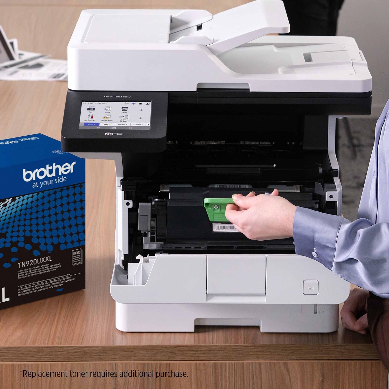 image:imageBrother Professional Laser Printer AllinOne with Scanner and Copier HighSpeed 50 ppm Monochrome Printing Wireless Network Ready DualBand WiFi Auto 2Sided Print MFCL5915DWRenewed Refurbished
