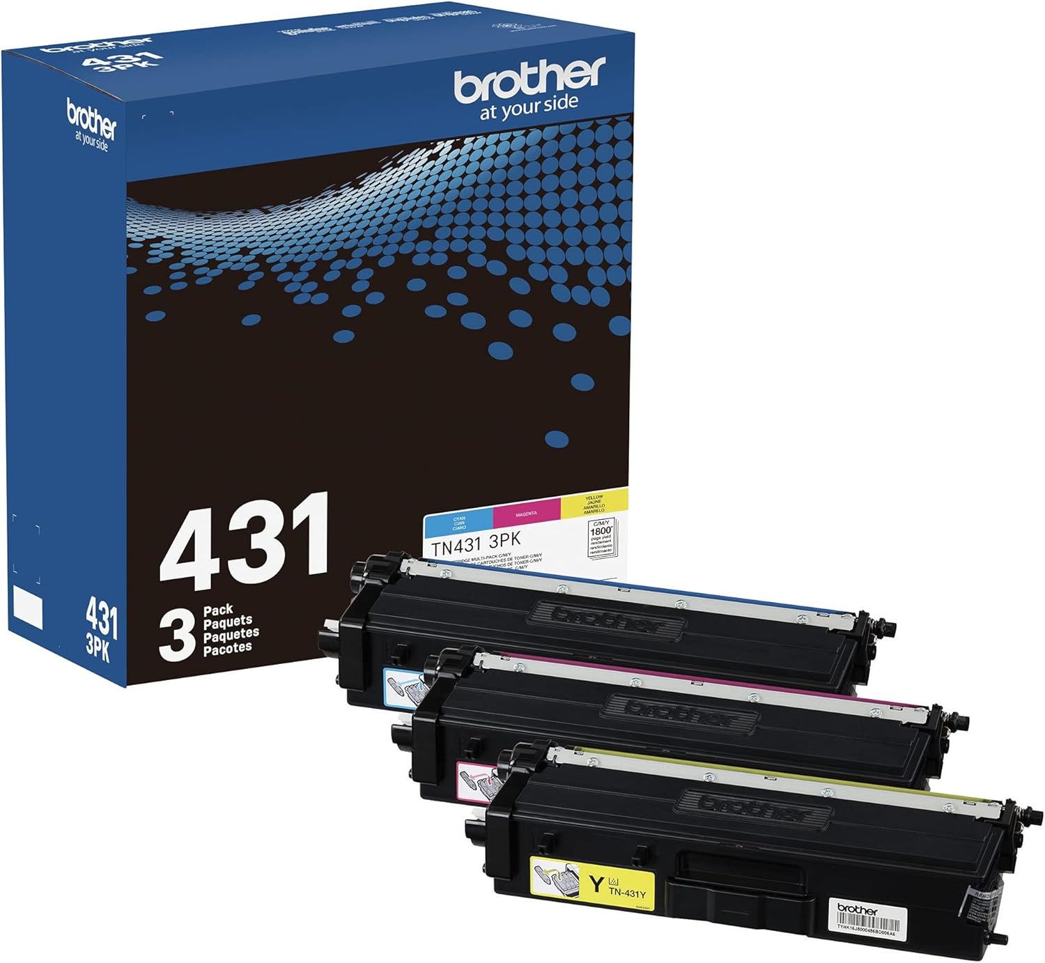 image:imageBrother TN431 3PK Cyan Magenta Yellow Standard Yield Model TN4313PKColors