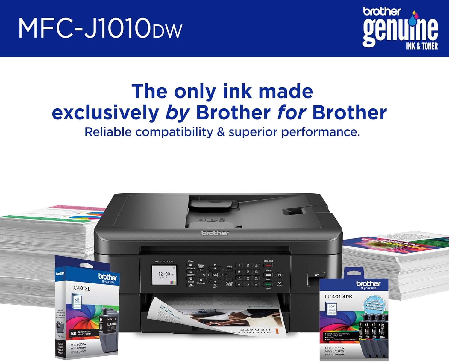 image:imageBrother Work Smart 1360 Wireless Color Inkjet AllinOne Printer with Automatic Duplex Printing and 18 Color Display Includes Refresh Subscription Trial1 MFCJ1360DW Uses LC501 Series InksPrevious Model MFCJ1010DW