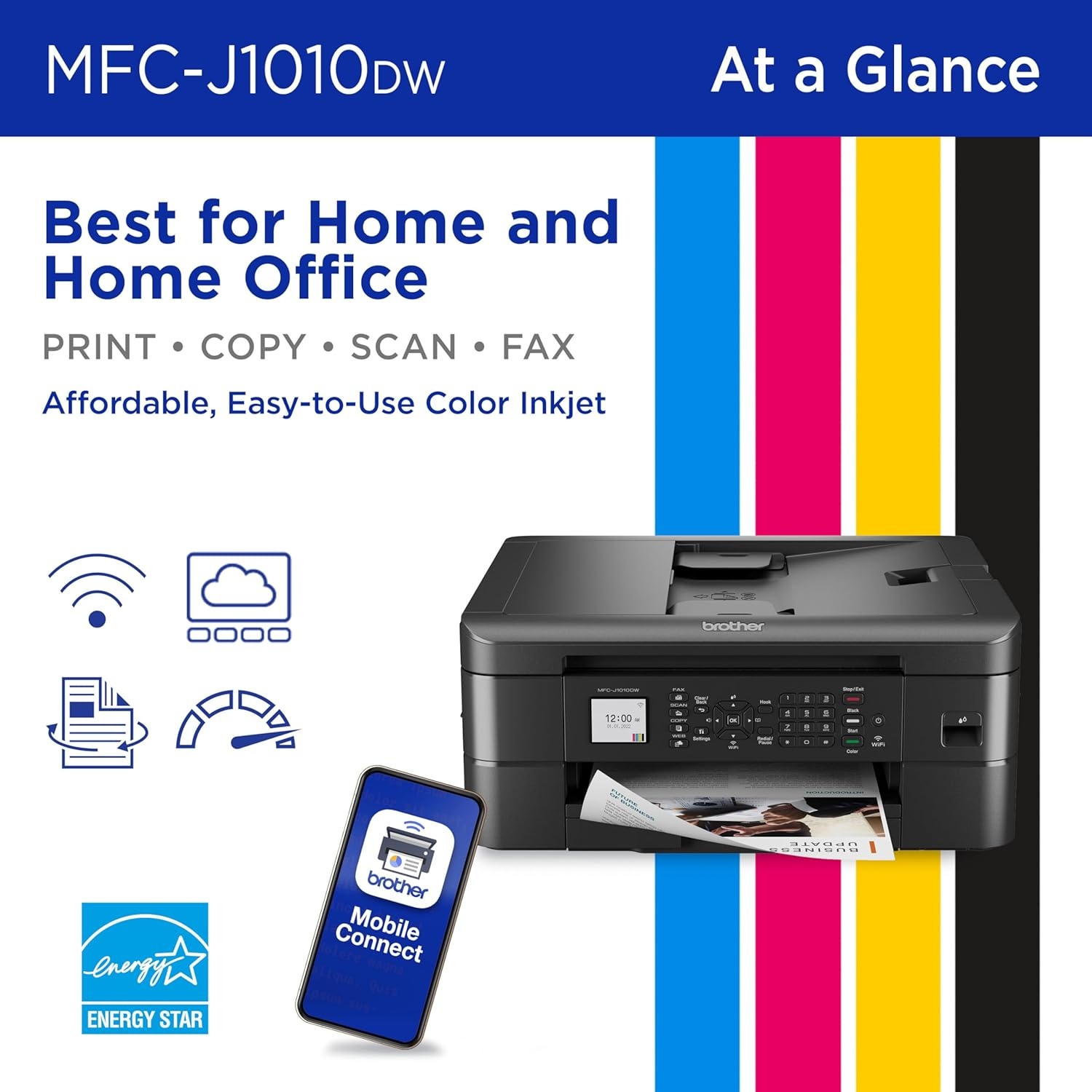 image:imageBrother Work Smart 1360 Wireless Color Inkjet AllinOne Printer with Automatic Duplex Printing and 18 Color Display Includes Refresh Subscription Trial1 MFCJ1360DW Uses LC501 Series InksPrevious Model MFCJ1010DW
